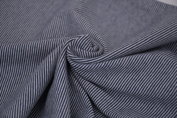 Yarn-Dyed Tubular Stripe Cuff Jersey Fabric - Indigo