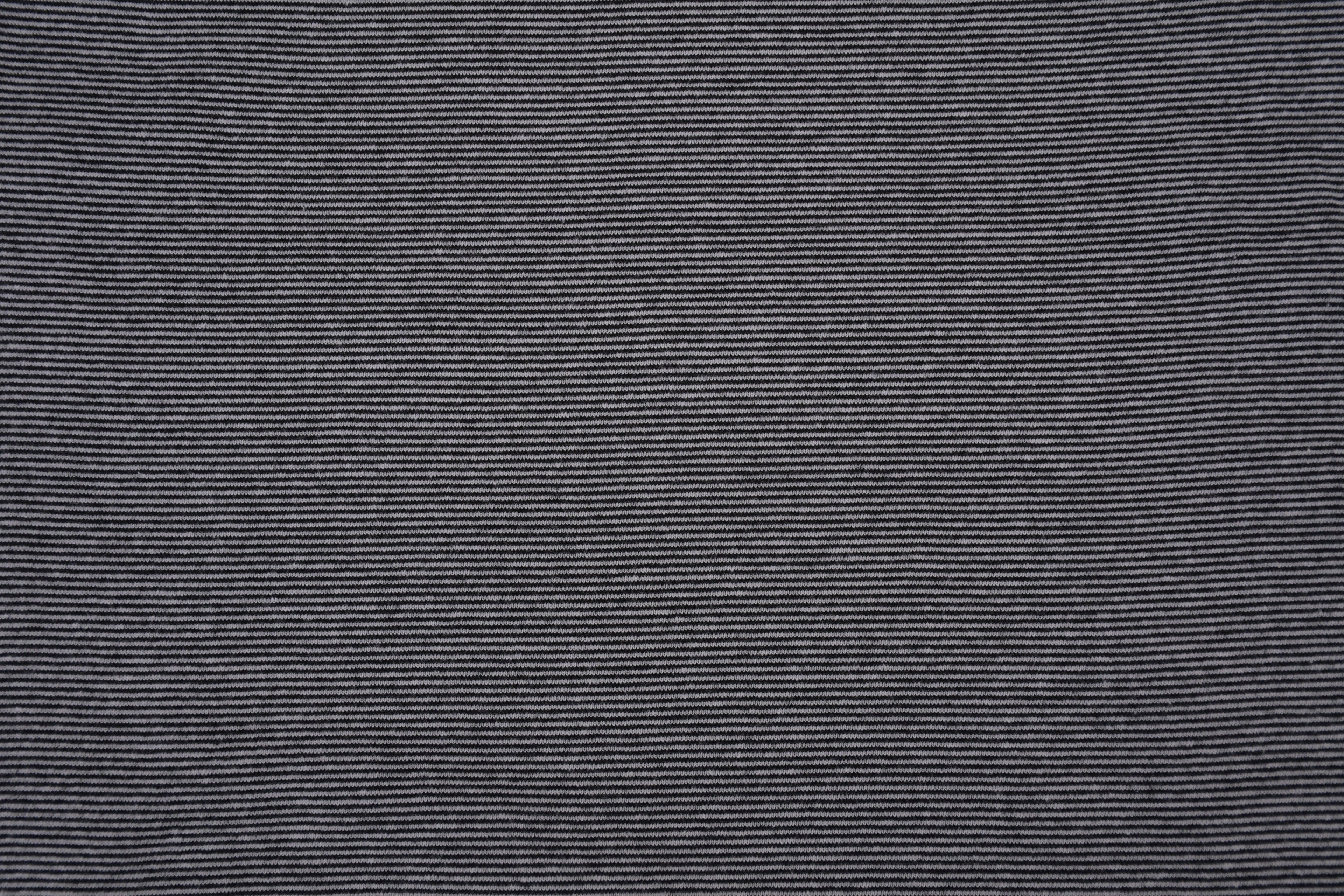 Yarn-Dyed Tubular Stripe Cuff Jersey Fabric - Black