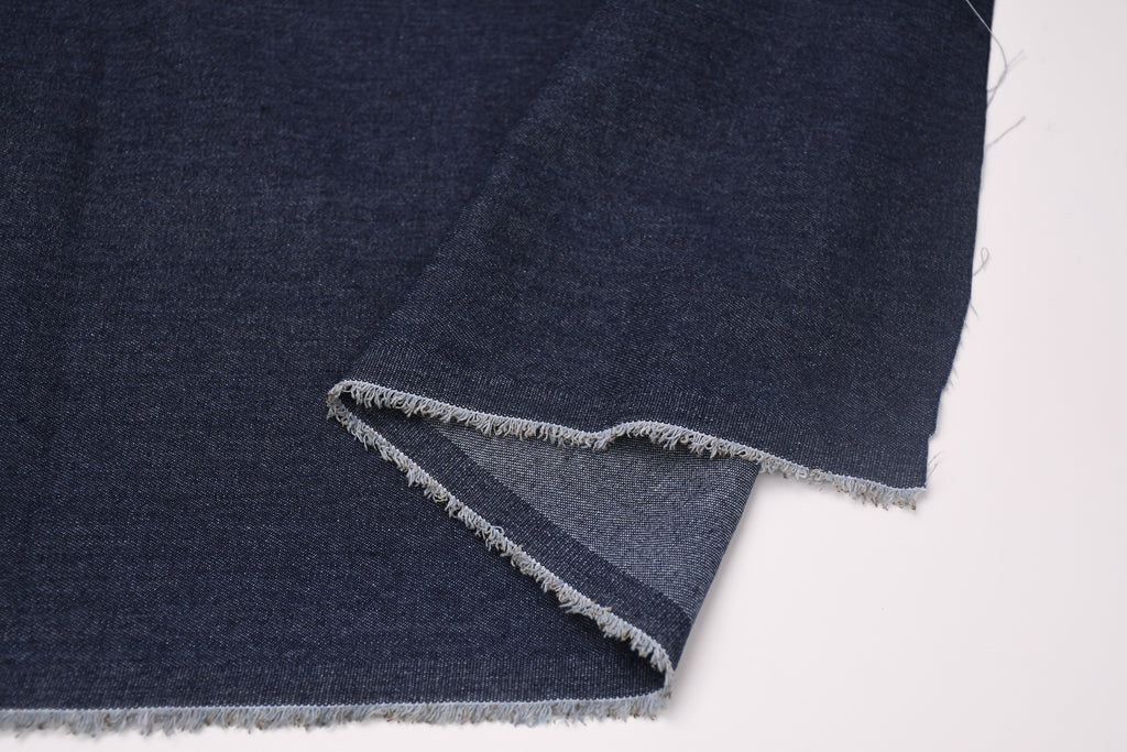 Denim délavé en coton non extensible 8 oz – Indigo foncé
