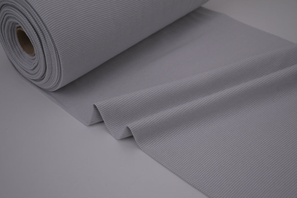 Yarn-Dyed Tubular Stripe Cuff Jersey Fabric - Grey