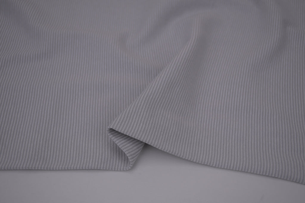 Yarn-Dyed Tubular Stripe Cuff Jersey Fabric - Grey