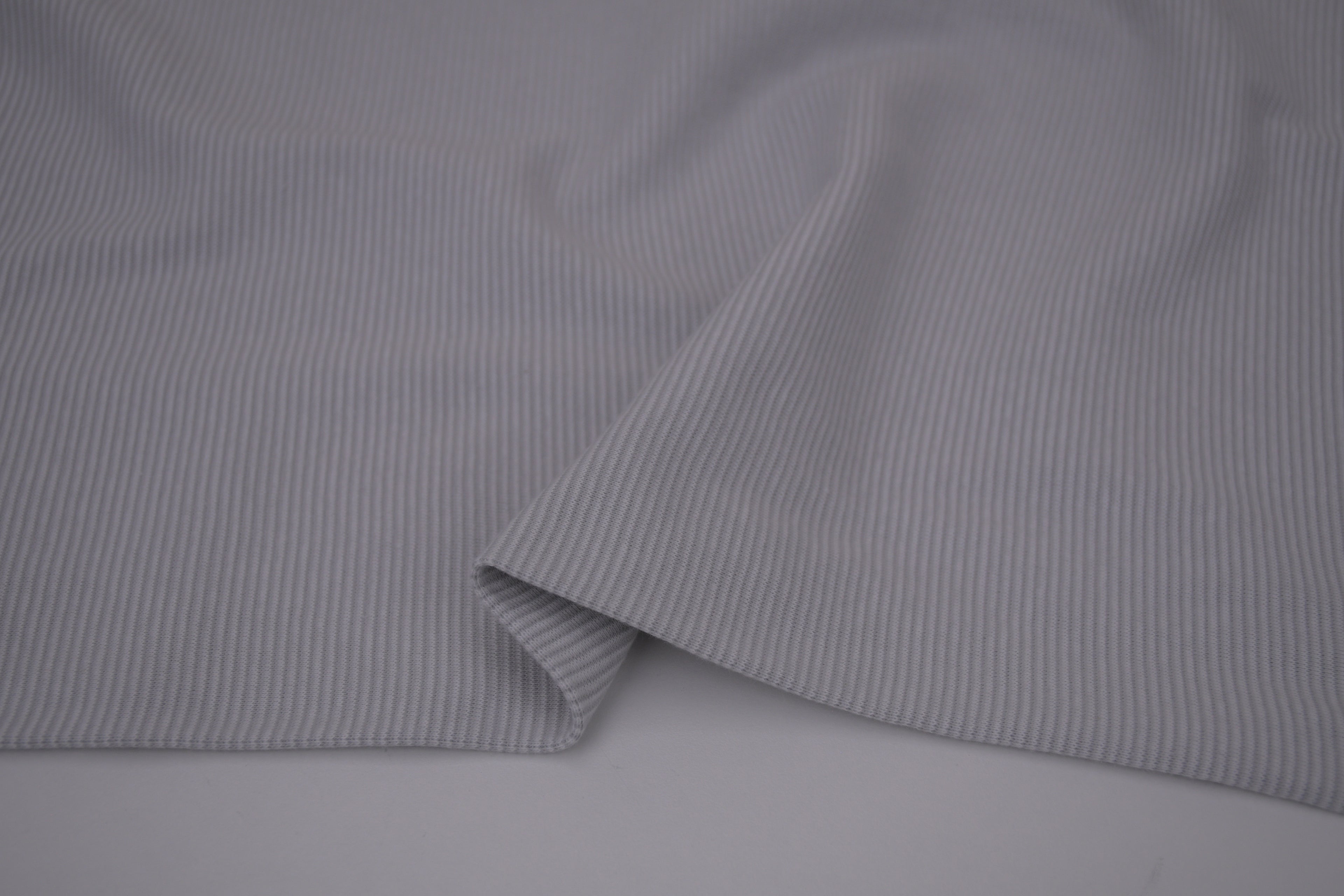 Yarn-Dyed Tubular Stripe Cuff Jersey Fabric - Grey