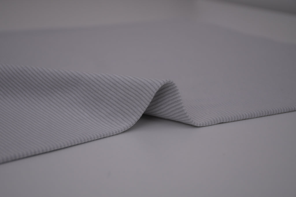 Yarn-Dyed Tubular Stripe Cuff Jersey Fabric - Grey