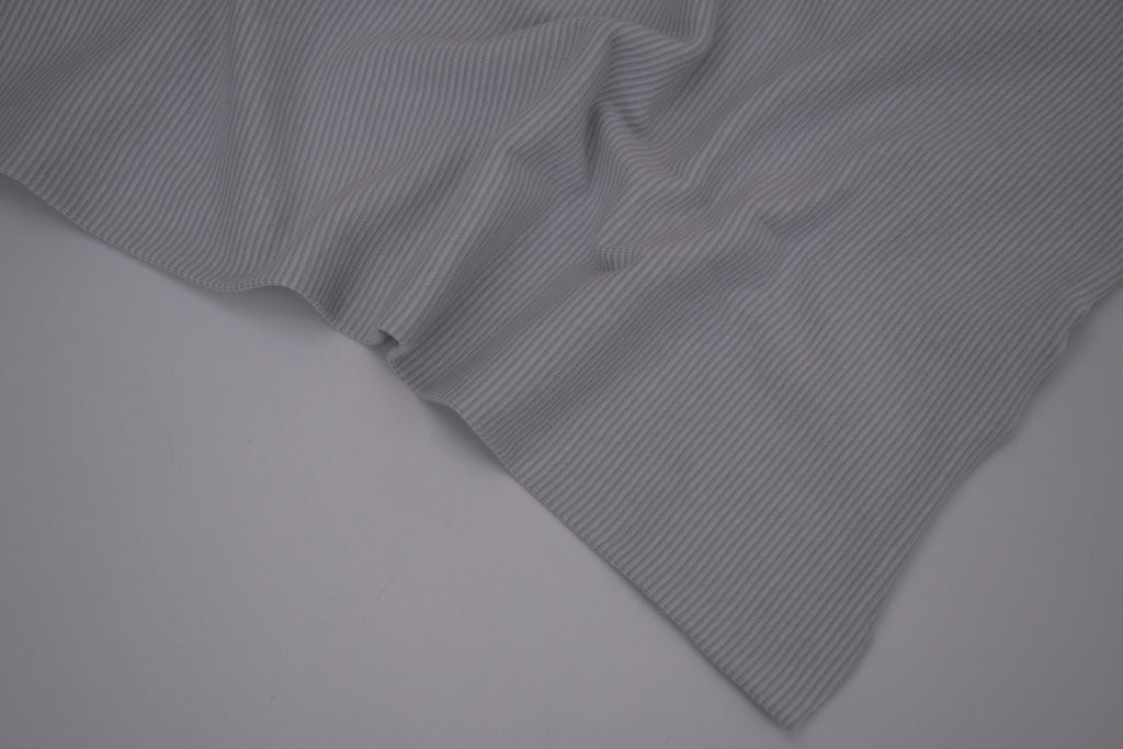 Yarn-Dyed Tubular Stripe Cuff Jersey Fabric - Grey