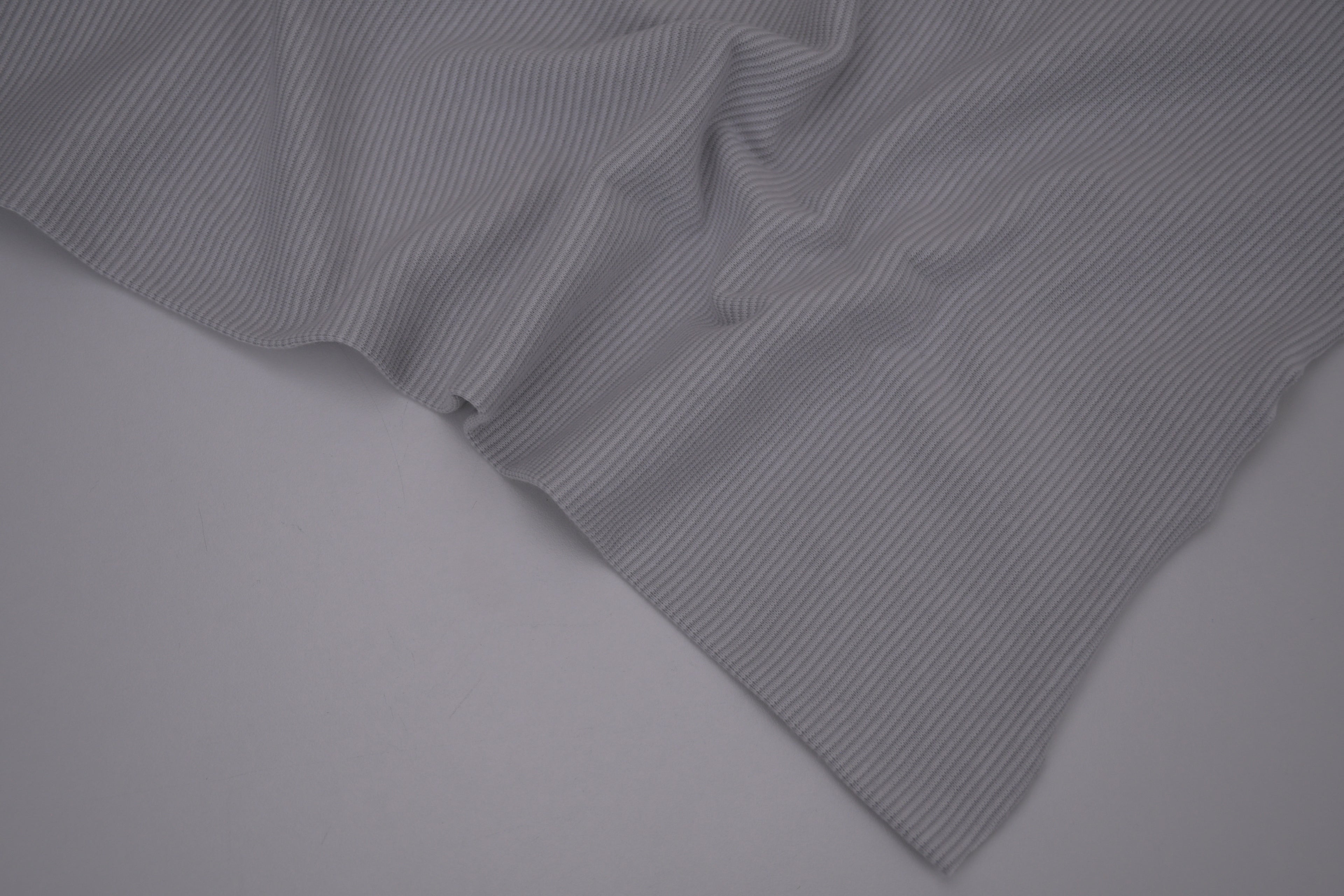 Yarn-Dyed Tubular Stripe Cuff Jersey Fabric - Grey