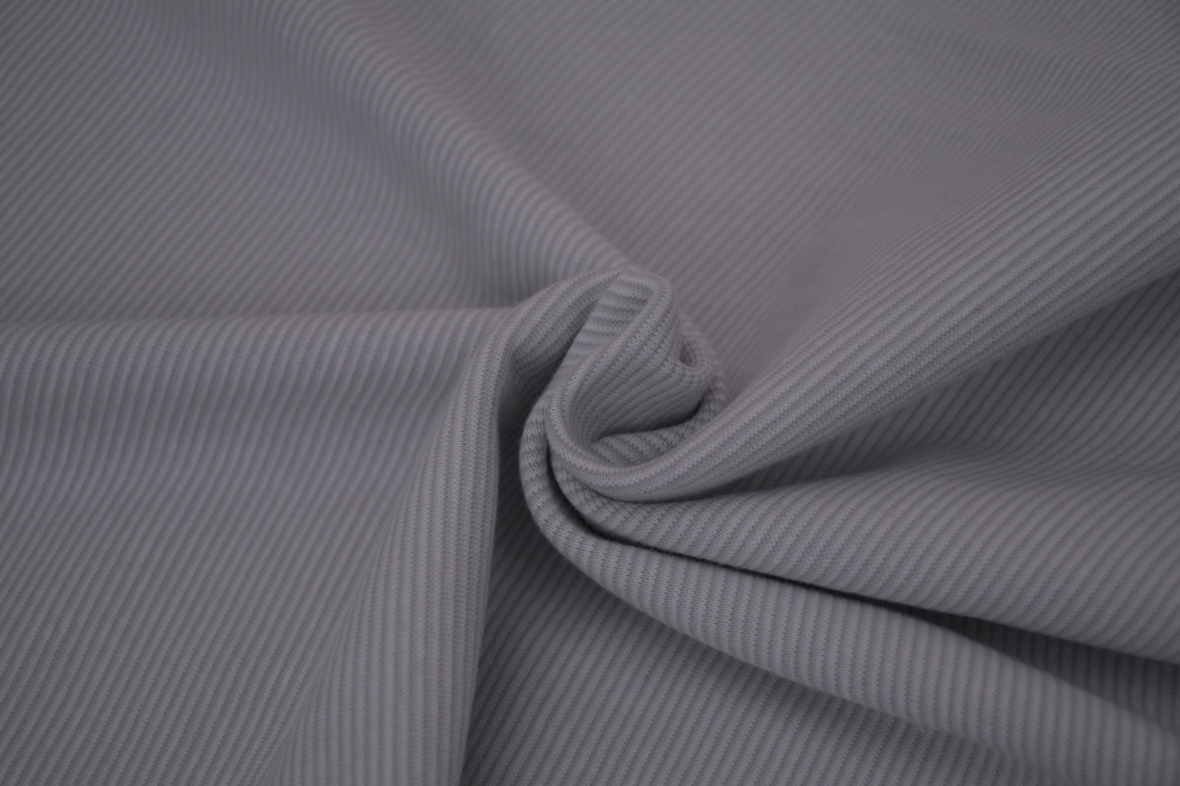 Yarn-Dyed Tubular Stripe Cuff Jersey Fabric - Grey