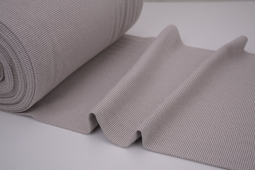 Yarn-Dyed Tubular Stripe Cuff Jersey Fabric - Desert Sand