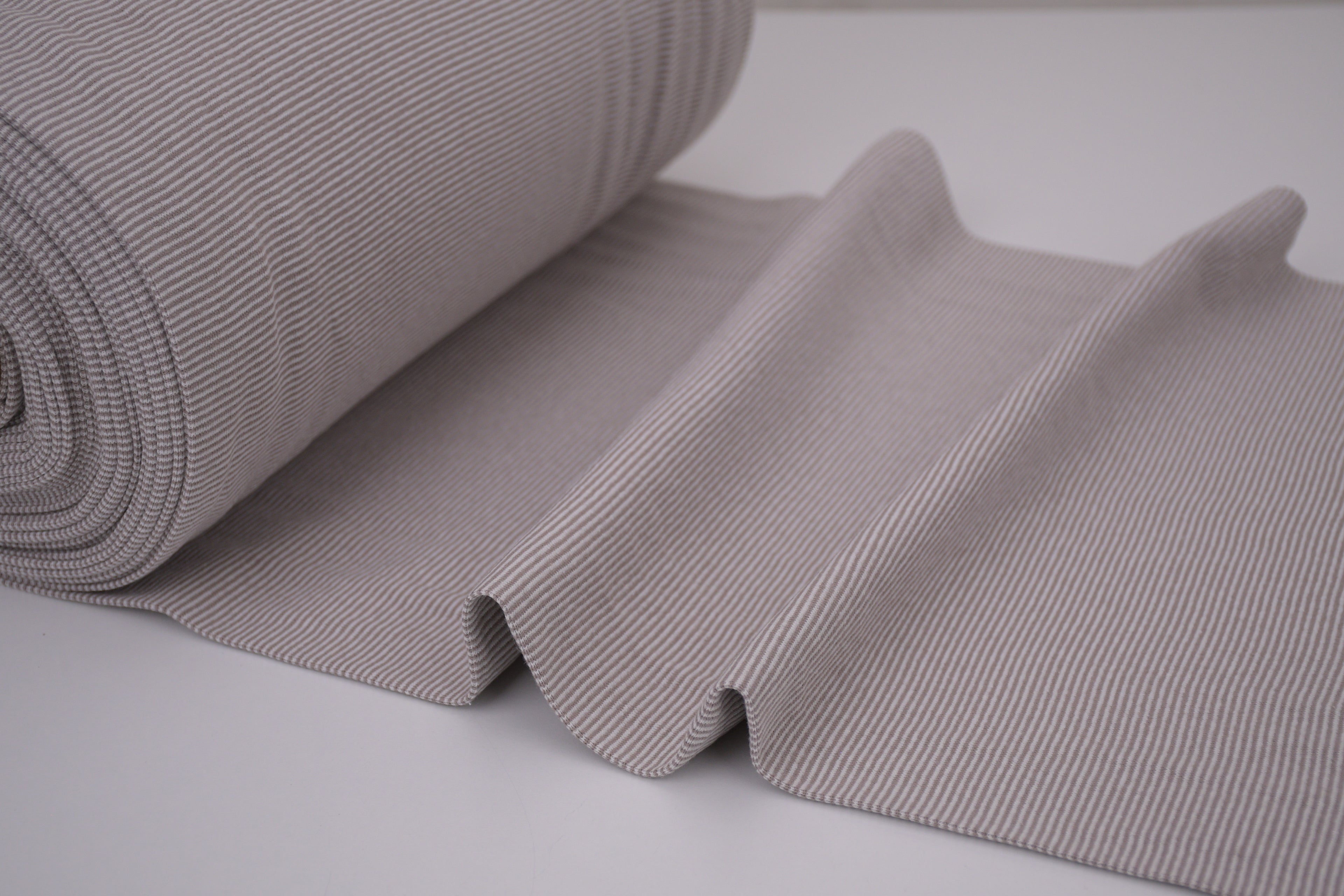 Yarn-Dyed Tubular Stripe Cuff Jersey Fabric - Desert Sand