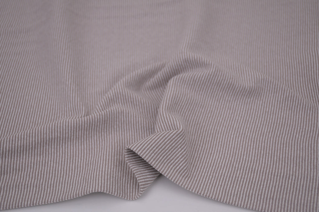 Yarn-Dyed Tubular Stripe Cuff Jersey Fabric - Desert Sand