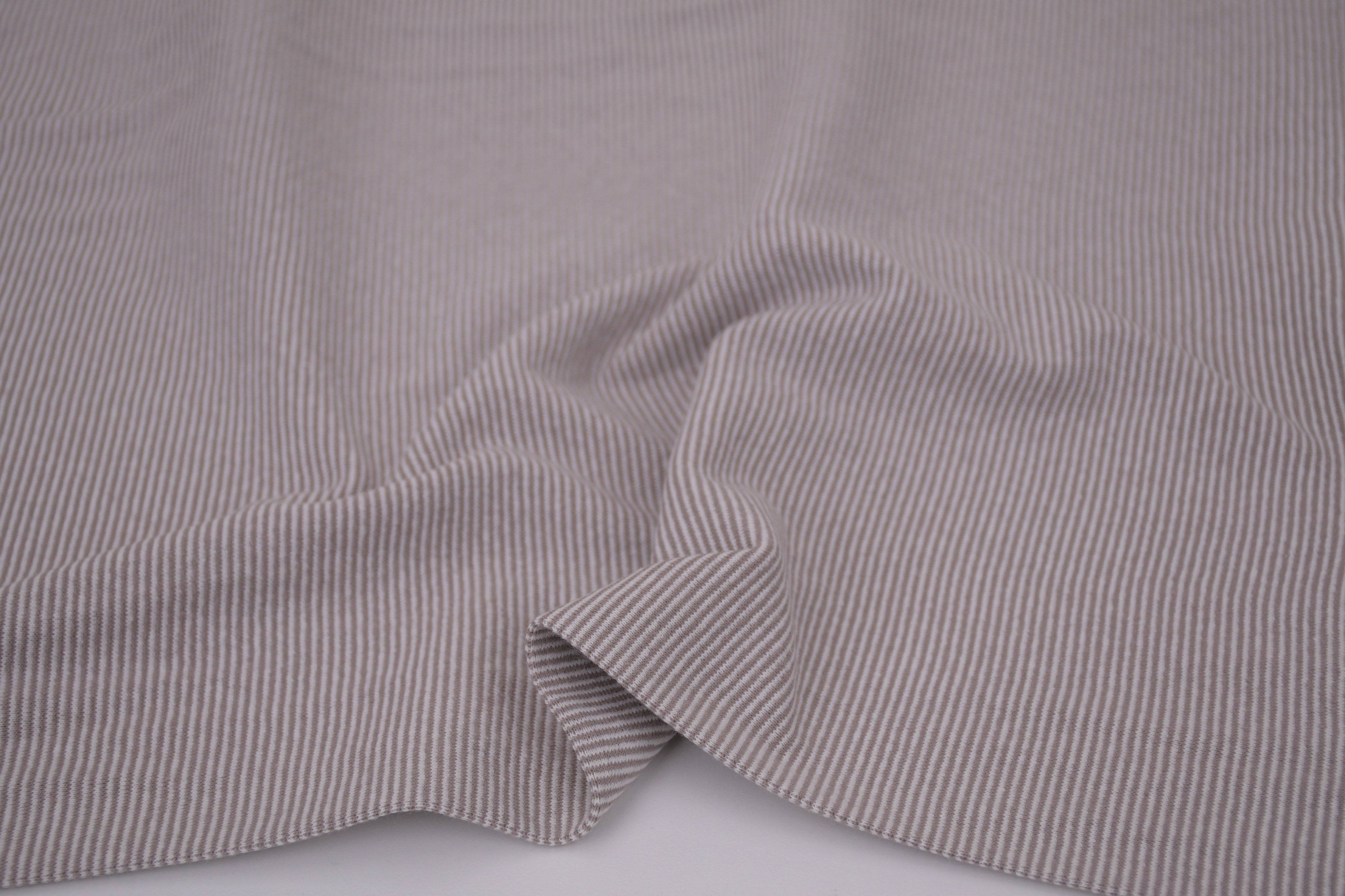 Yarn-Dyed Tubular Stripe Cuff Jersey Fabric - Desert Sand