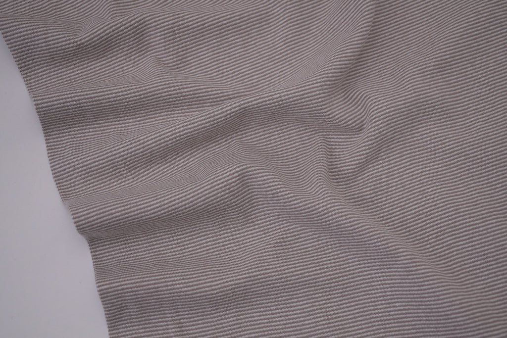 Yarn-Dyed Tubular Stripe Cuff Jersey Fabric - Desert Sand