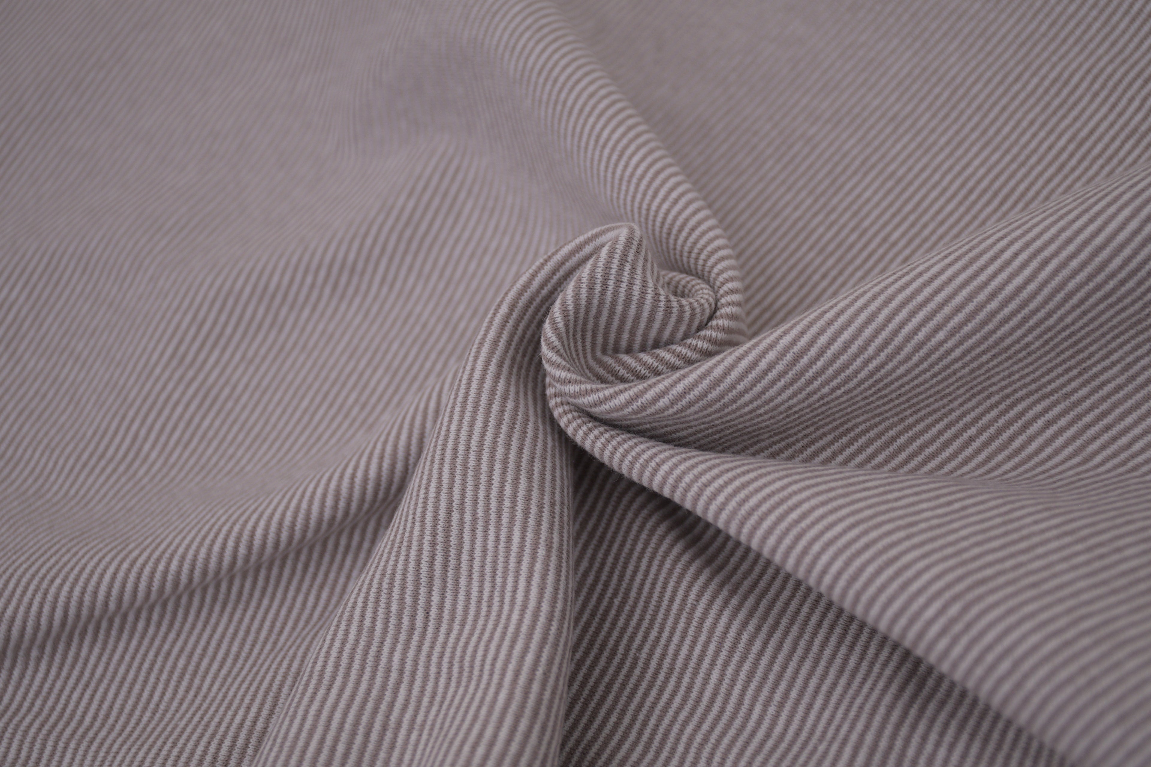 Yarn-Dyed Tubular Stripe Cuff Jersey Fabric - Desert Sand