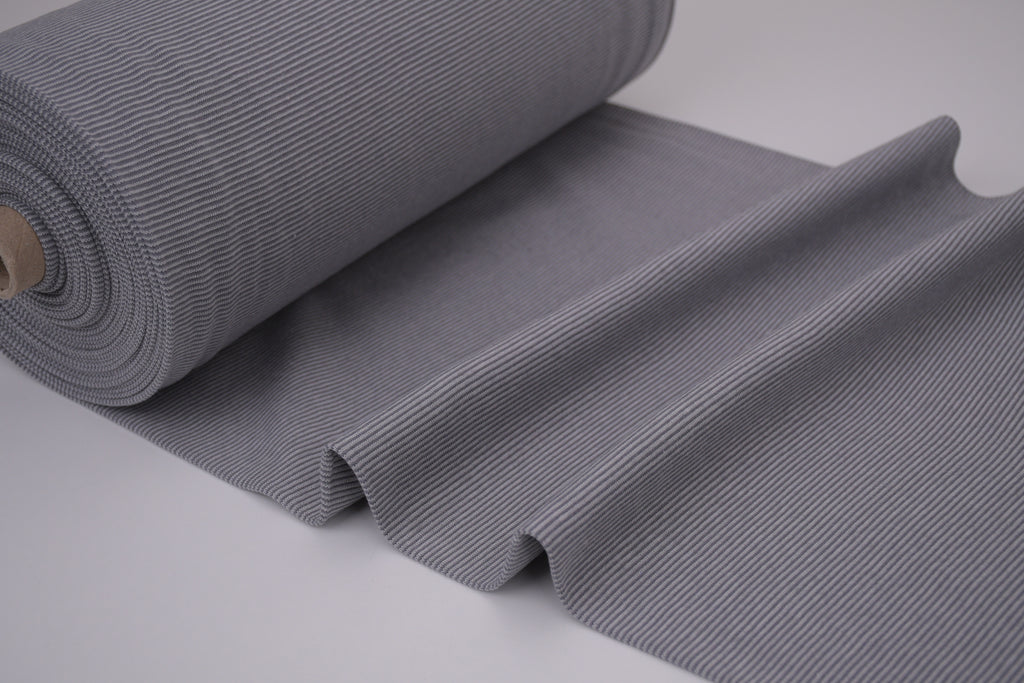 Yarn-Dyed Tubular Stripe Cuff Jersey Fabric - Dark Grey