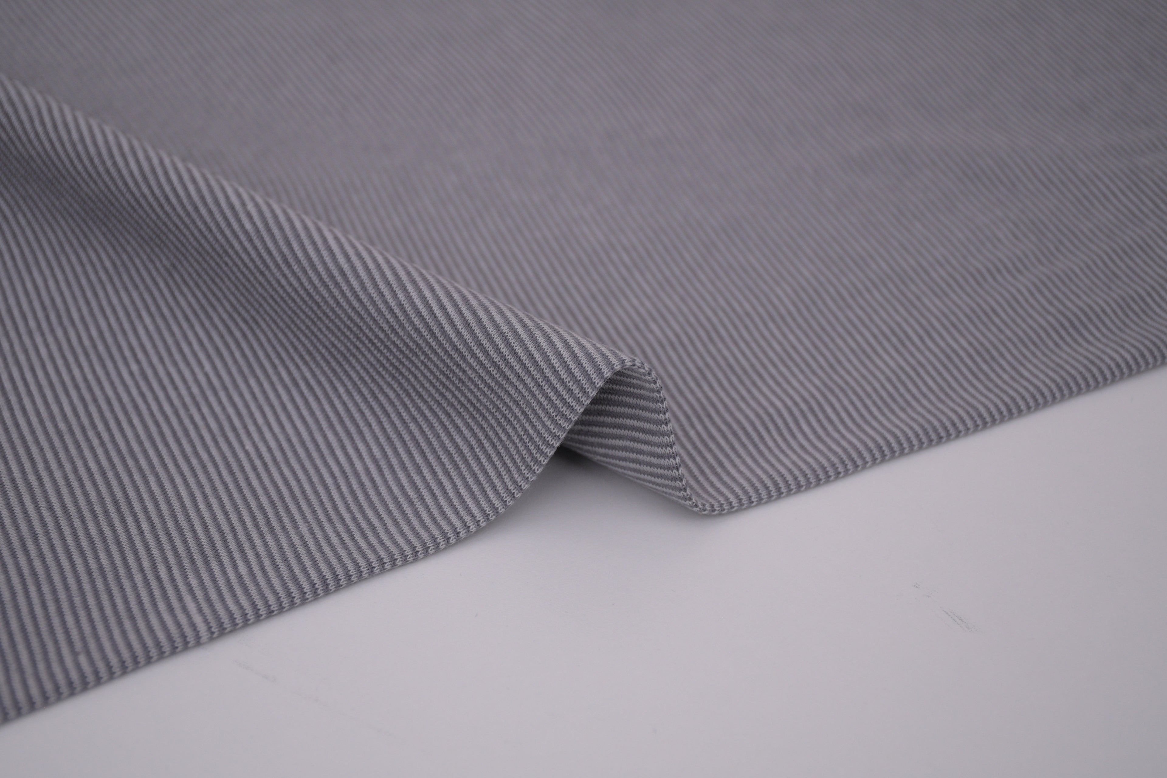 Yarn-Dyed Tubular Stripe Cuff Jersey Fabric - Dark Grey
