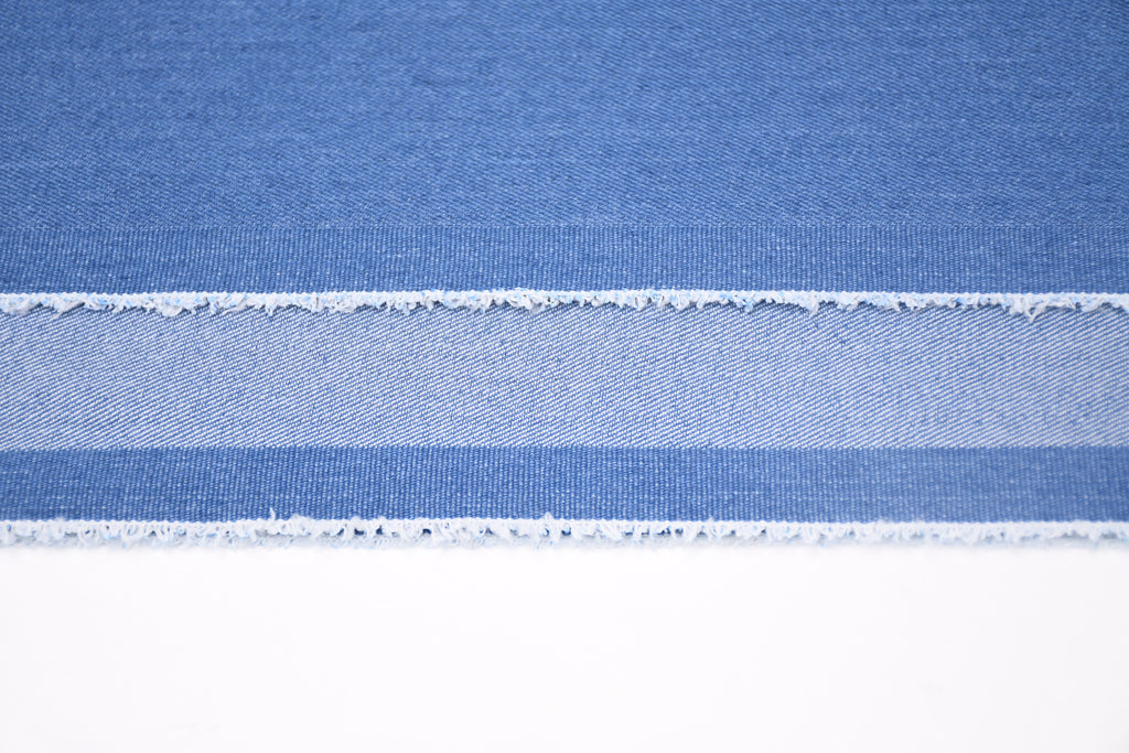 Denim stretch délavé doux 9 oz – Bleu vintage