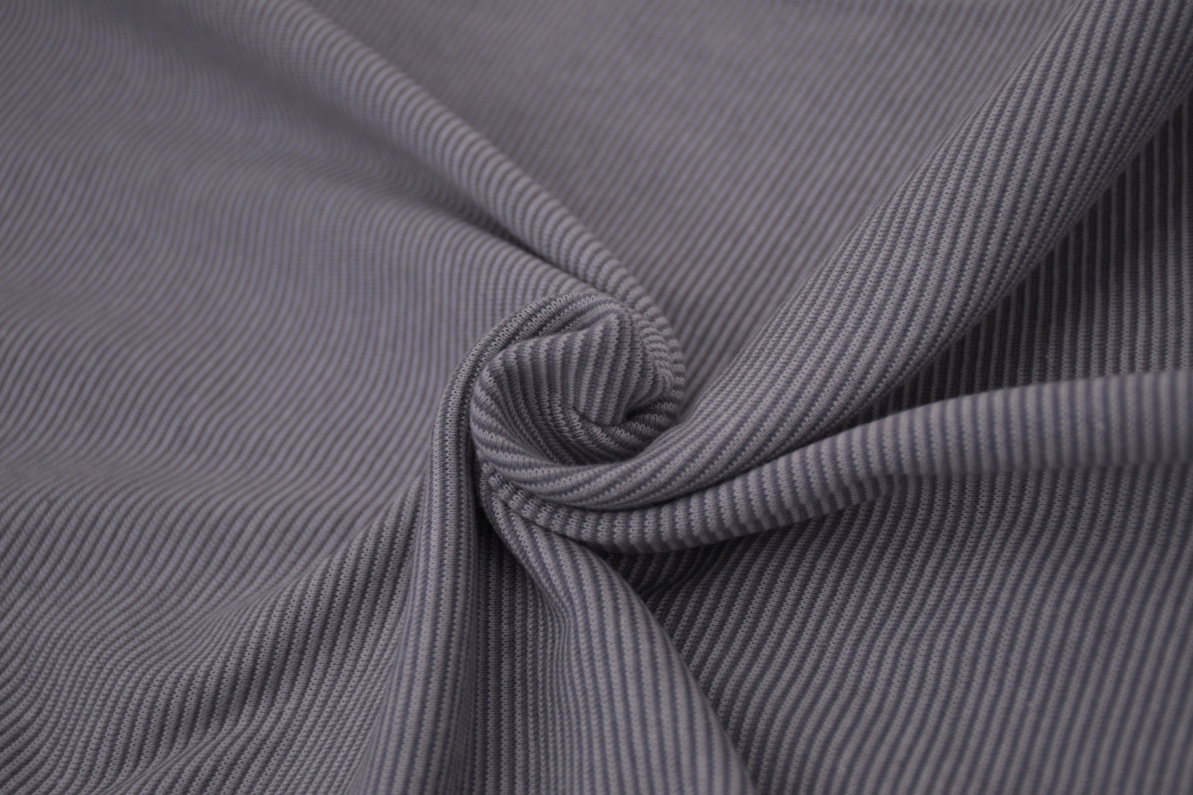 Yarn-Dyed Tubular Stripe Cuff Jersey Fabric - Dark Grey