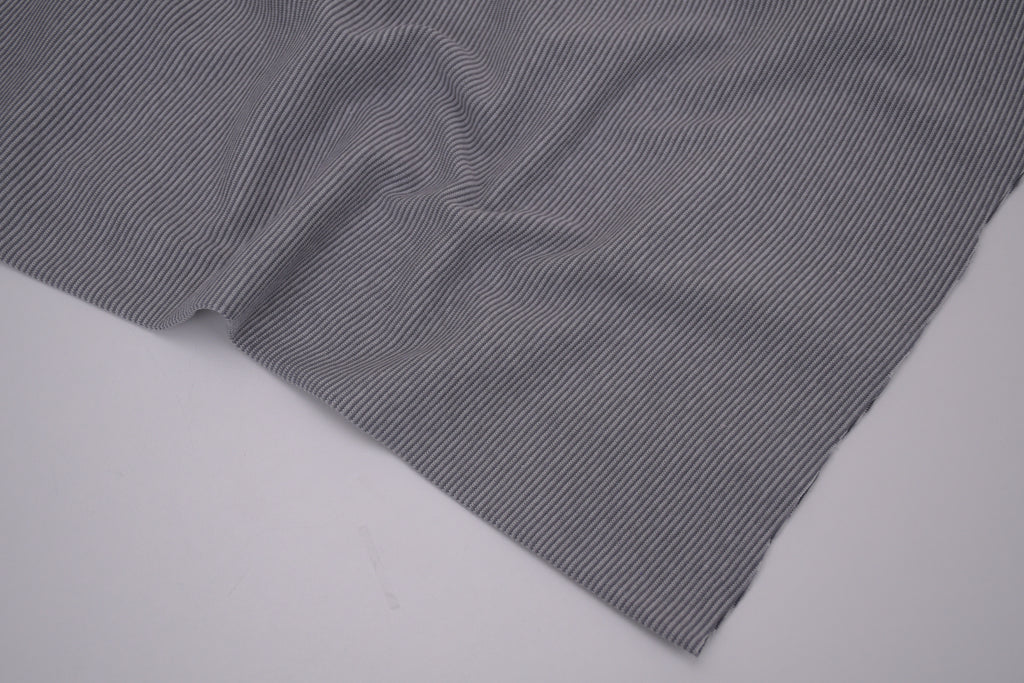 Yarn-Dyed Tubular Stripe Cuff Jersey Fabric - Dark Grey