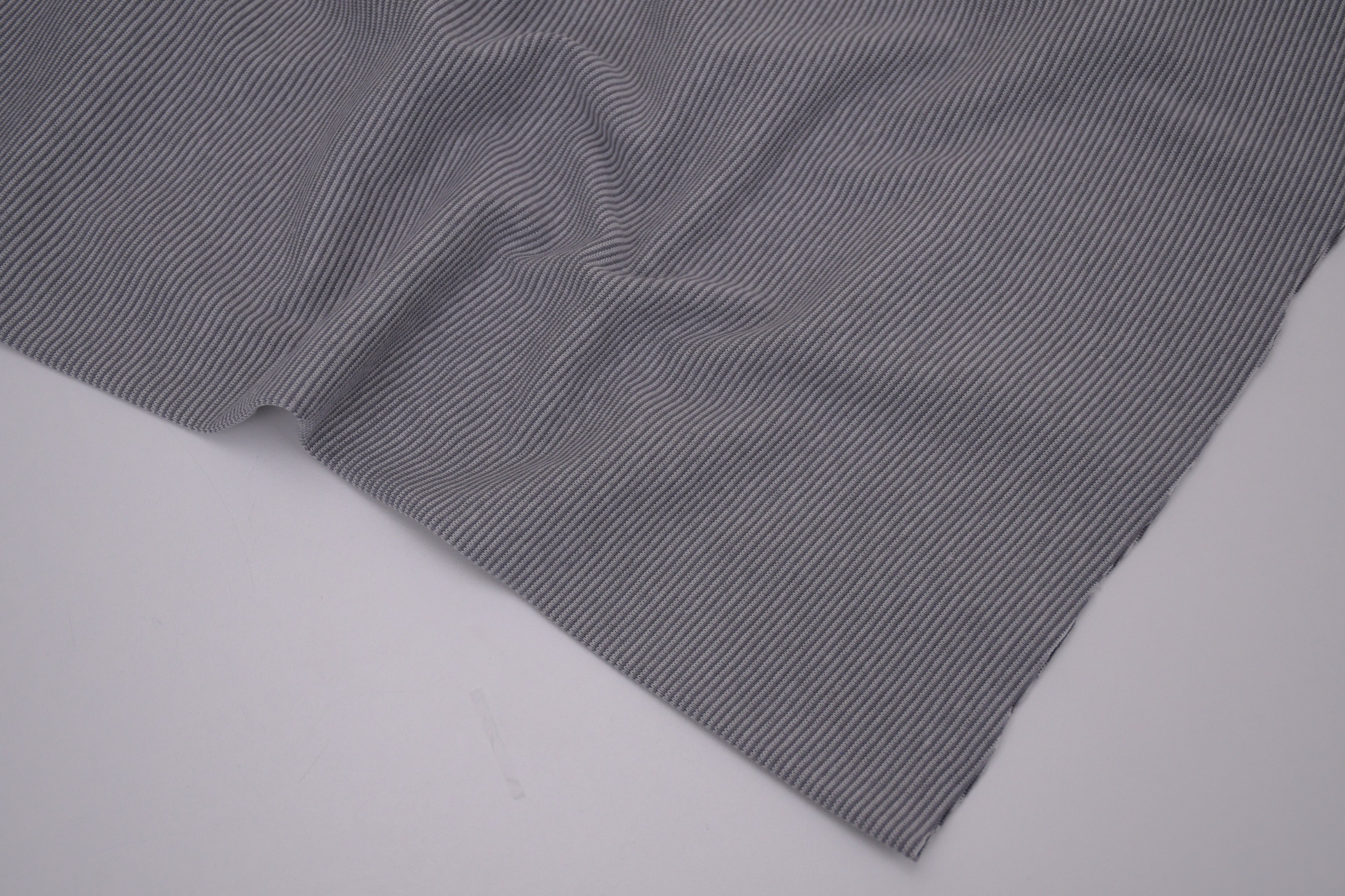 Yarn-Dyed Tubular Stripe Cuff Jersey Fabric - Dark Grey