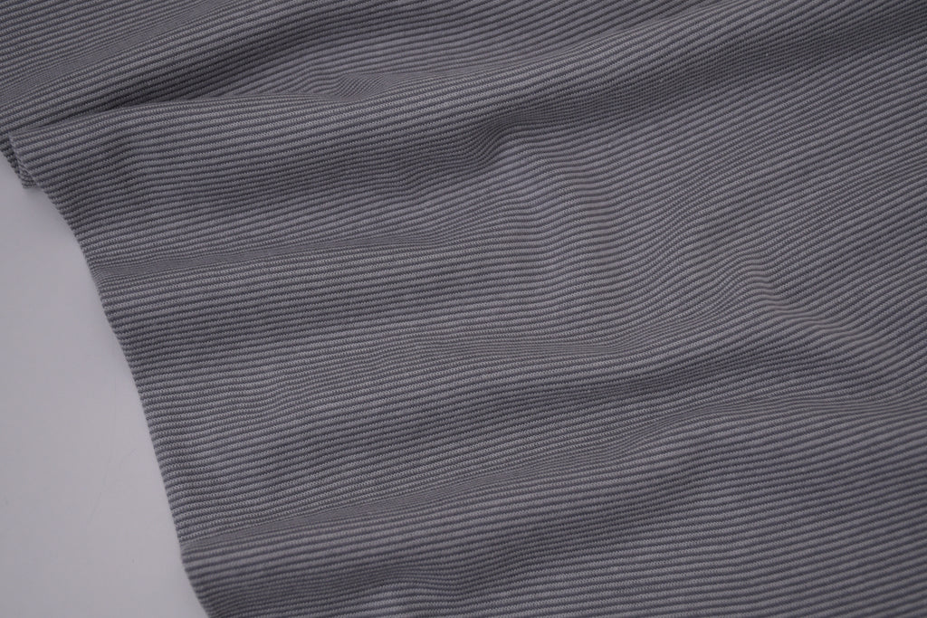 Yarn-Dyed Tubular Stripe Cuff Jersey Fabric - Dark Grey