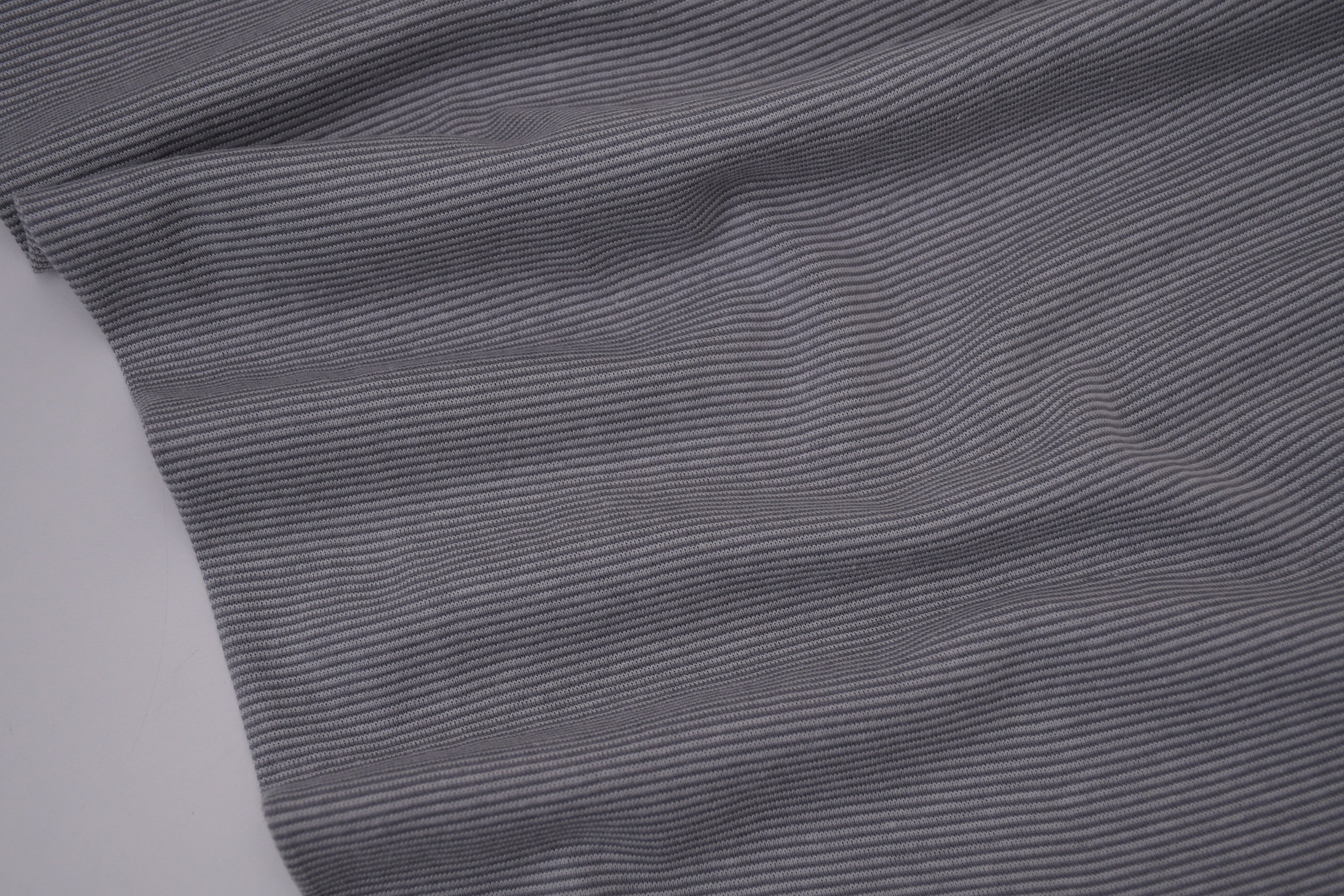 Yarn-Dyed Tubular Stripe Cuff Jersey Fabric - Dark Grey