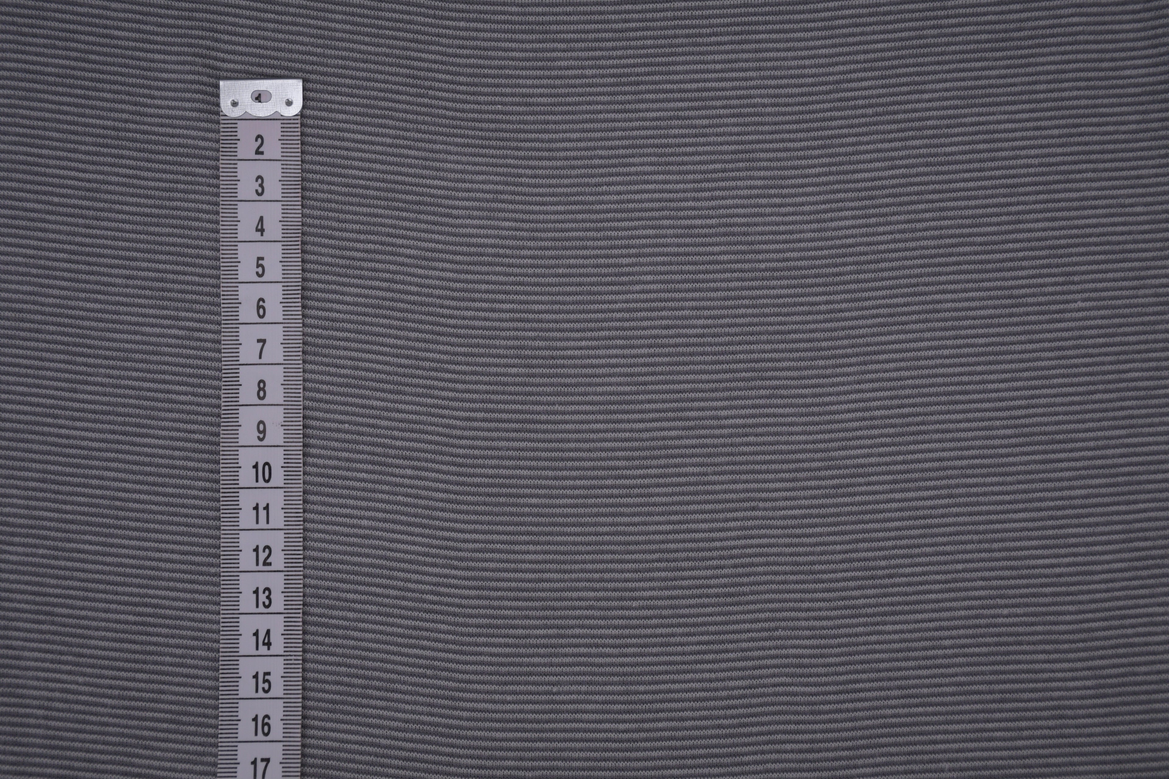 Yarn-Dyed Tubular Stripe Cuff Jersey Fabric - Dark Grey