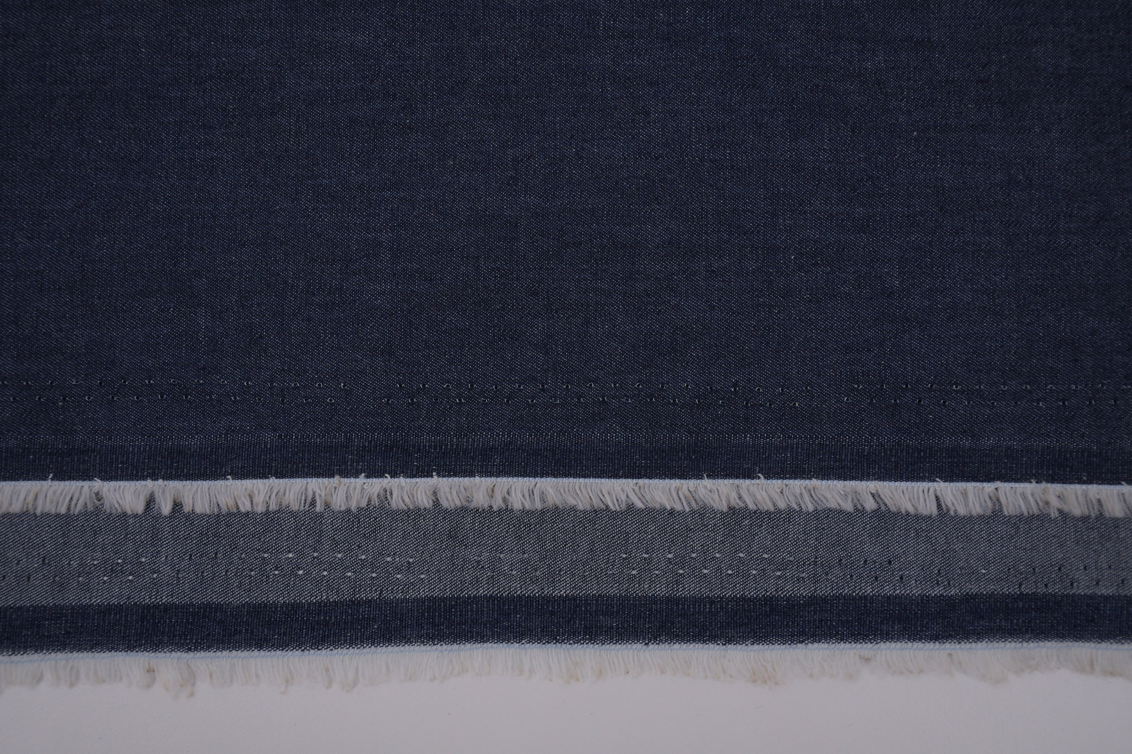 4oz Cotton Chambray Combed and Mercerized Denim Fabric - Dark Blue Wash