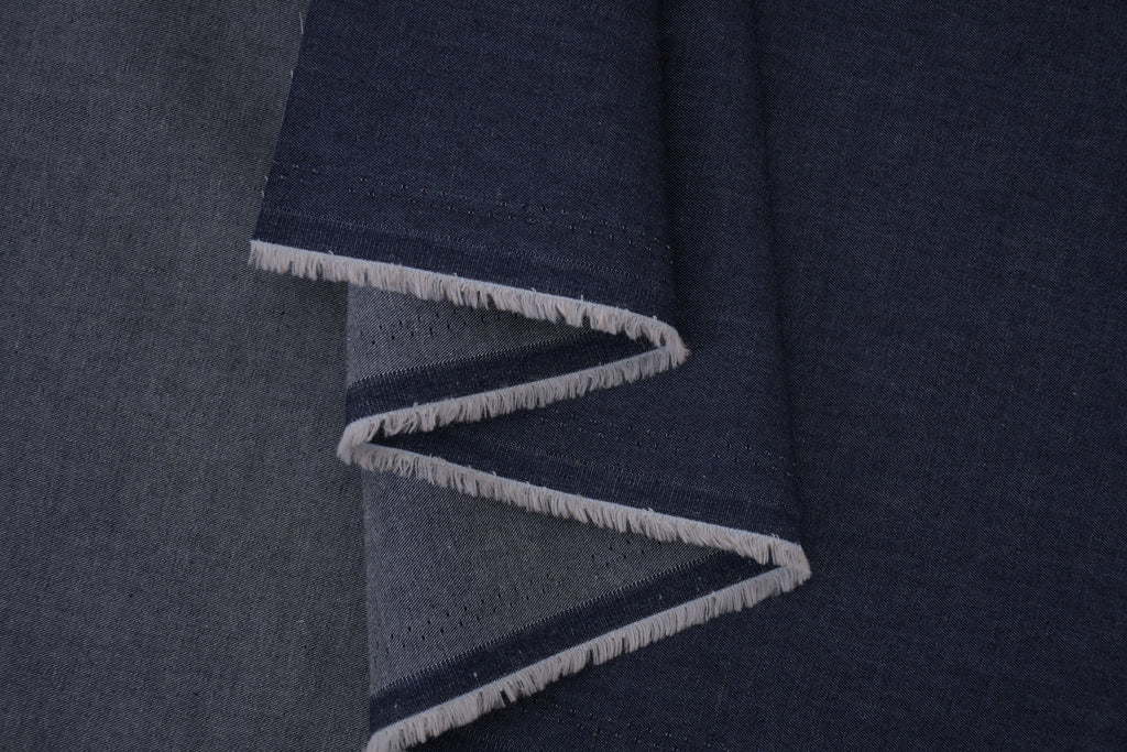 Denim chambray lavé 5 oz – Bleu brume