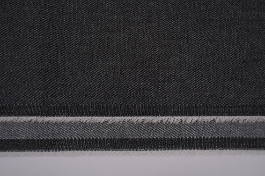 4oz Cotton Chambray Combed and Mercerized Denim Fabric - Black Wash