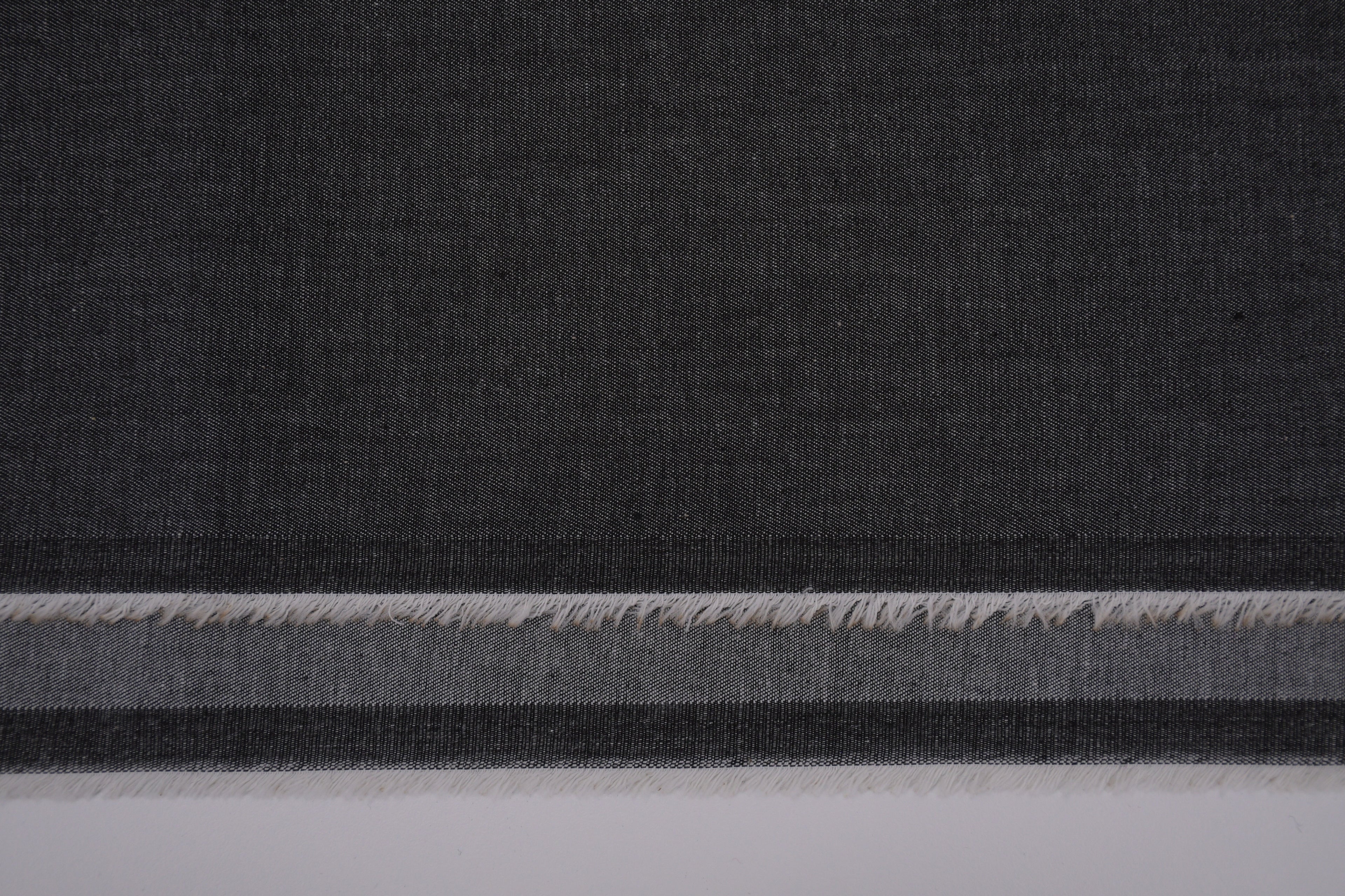 4oz Cotton Chambray Combed and Mercerized Denim Fabric - Black Wash