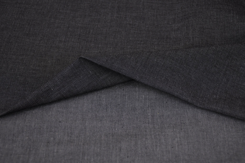 4oz Cotton Chambray Combed and Mercerized Denim Fabric - Black Wash