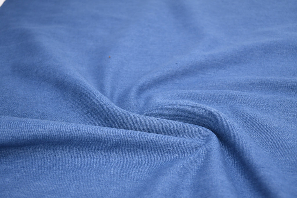 Denim stretch délavé doux 9 oz – Bleu vintage