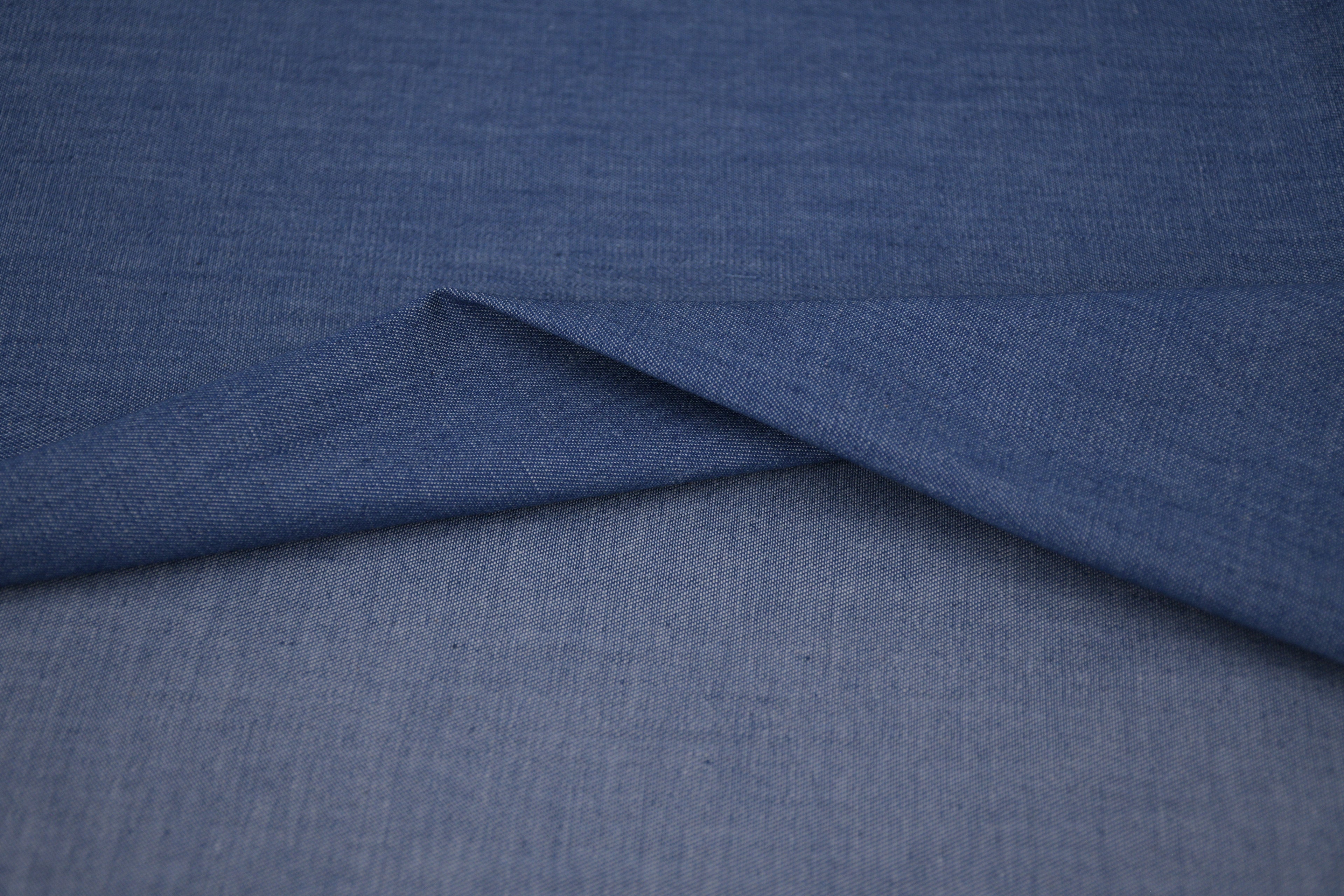 4oz Cotton Chambray Combed and Mercerized Denim Fabric - Light Blue Wash
