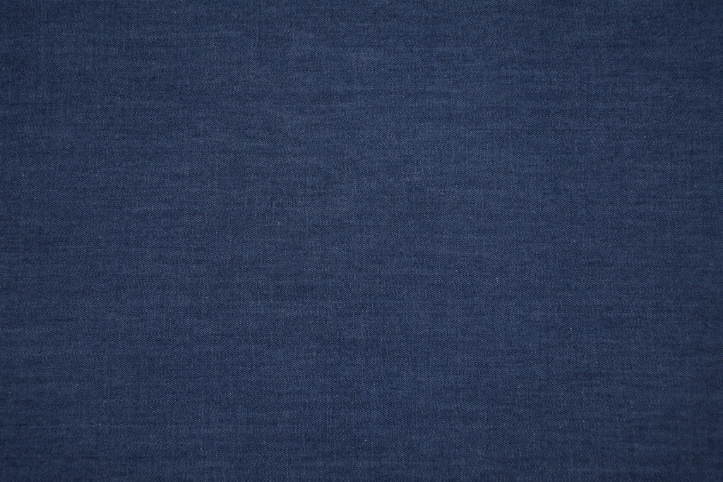 4oz Cotton Chambray Combed and Mercerized Denim Fabric - Mid Blue Wash