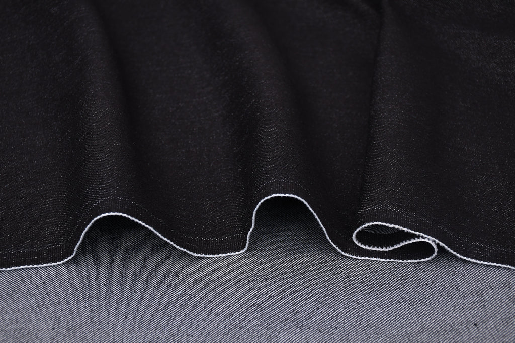 9oz Soft Washed Stretch Denim – Midnight Black