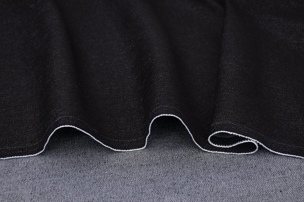 Denim stretch délavé doux 9 oz – Noir nuit