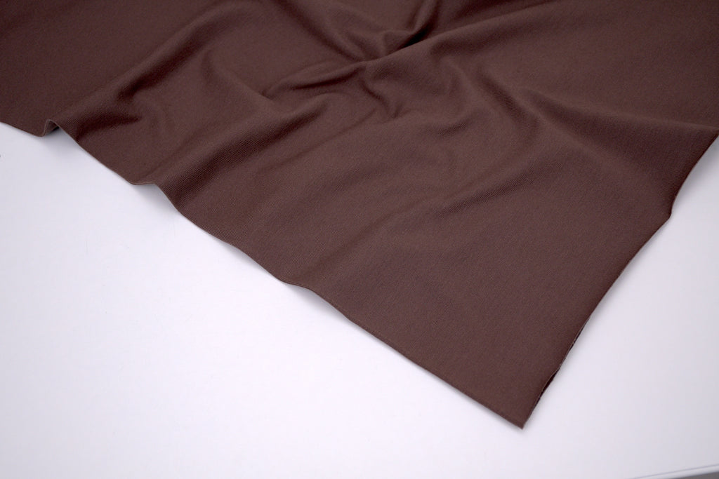 Single Jersey Knit Cotton Spandex Fabric - Espresso