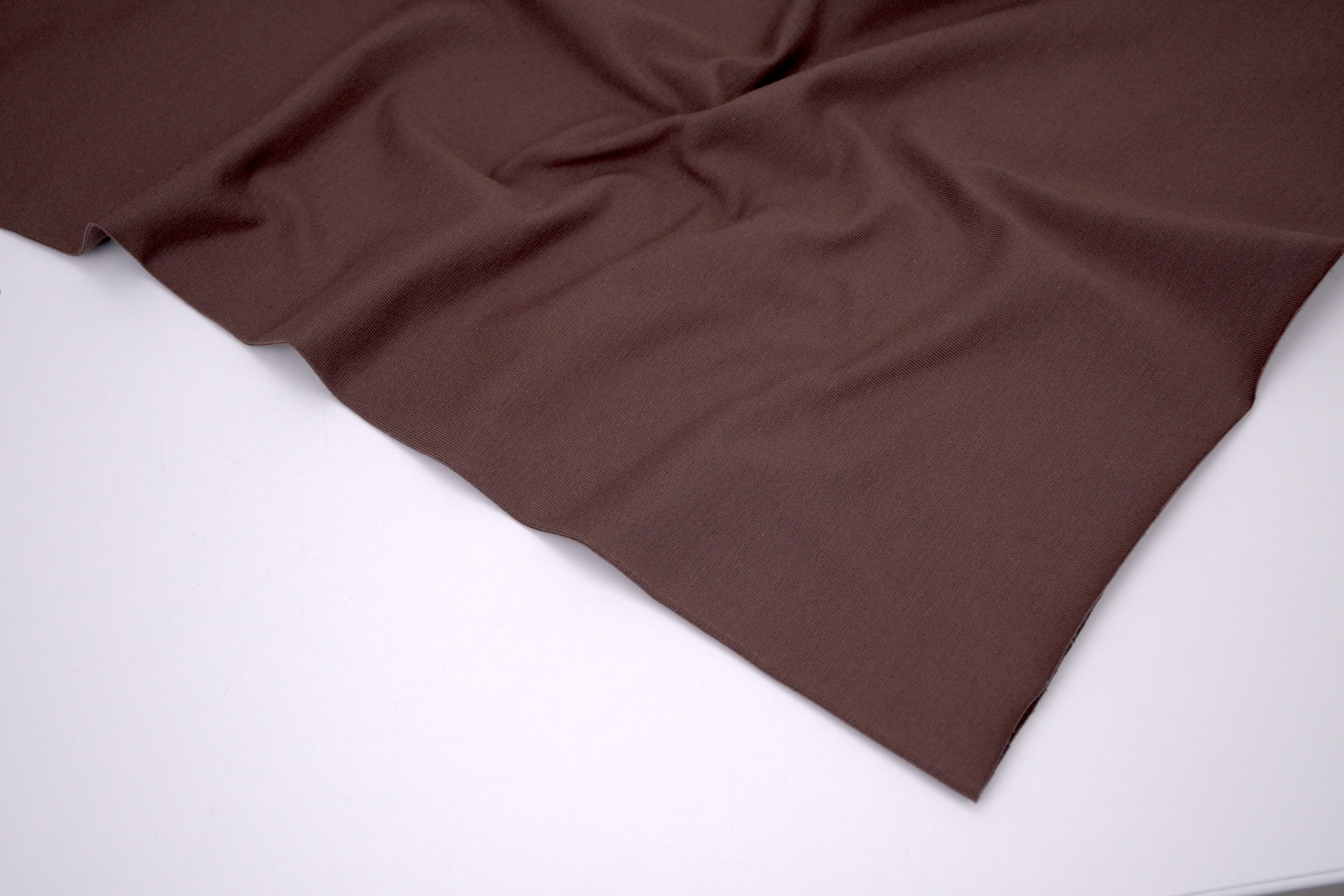 Single Jersey Knit Cotton Spandex Fabric - Espresso