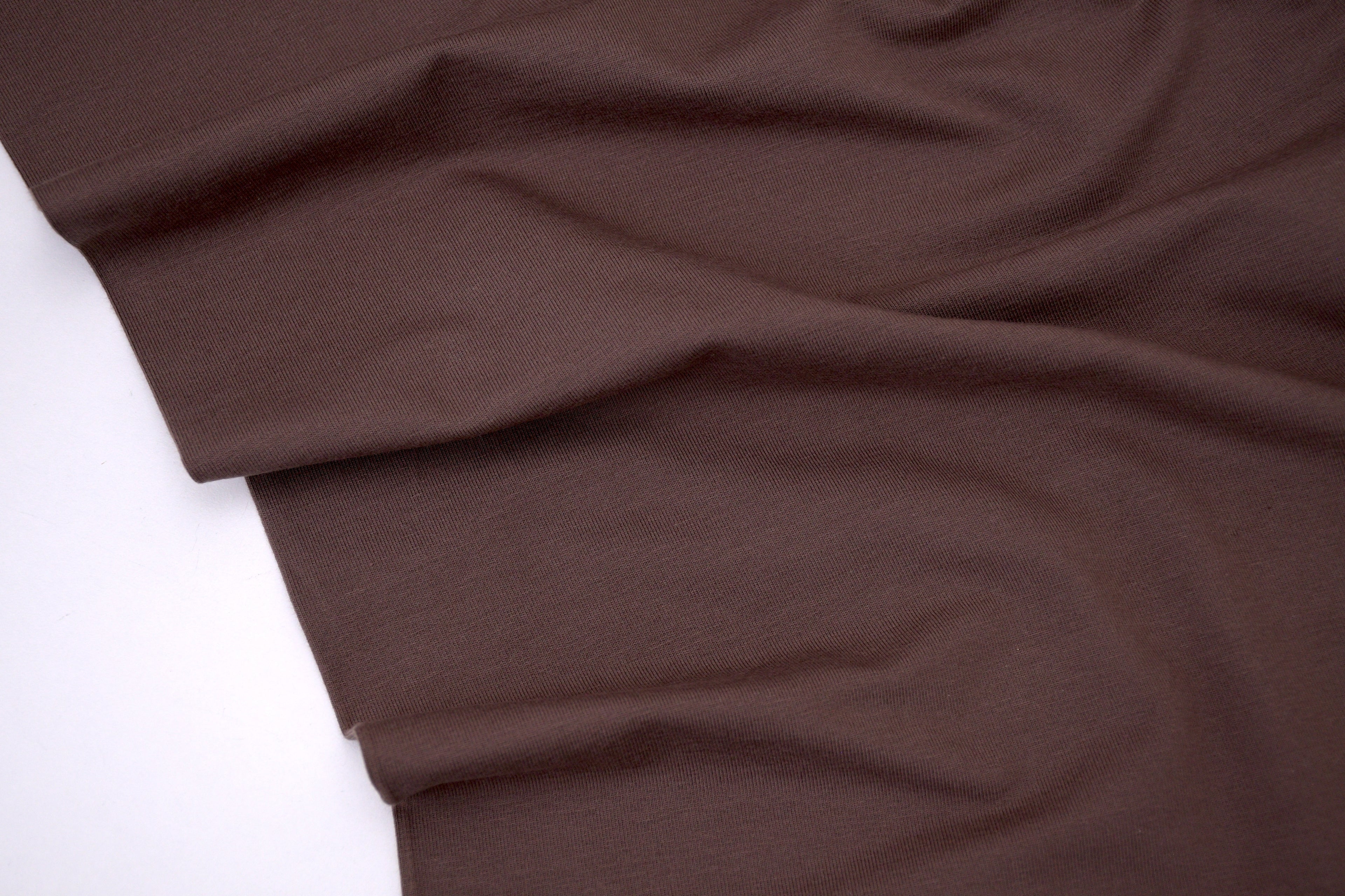 Single Jersey Knit Cotton Spandex Fabric - Espresso