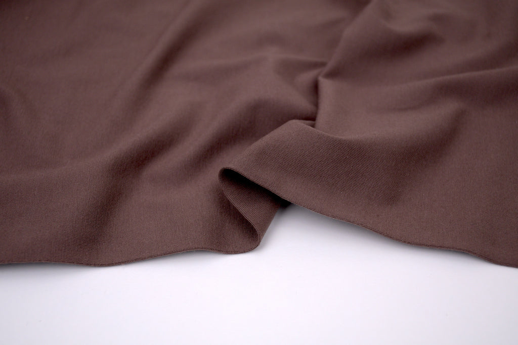 Single Jersey Knit Cotton Spandex Fabric - Espresso