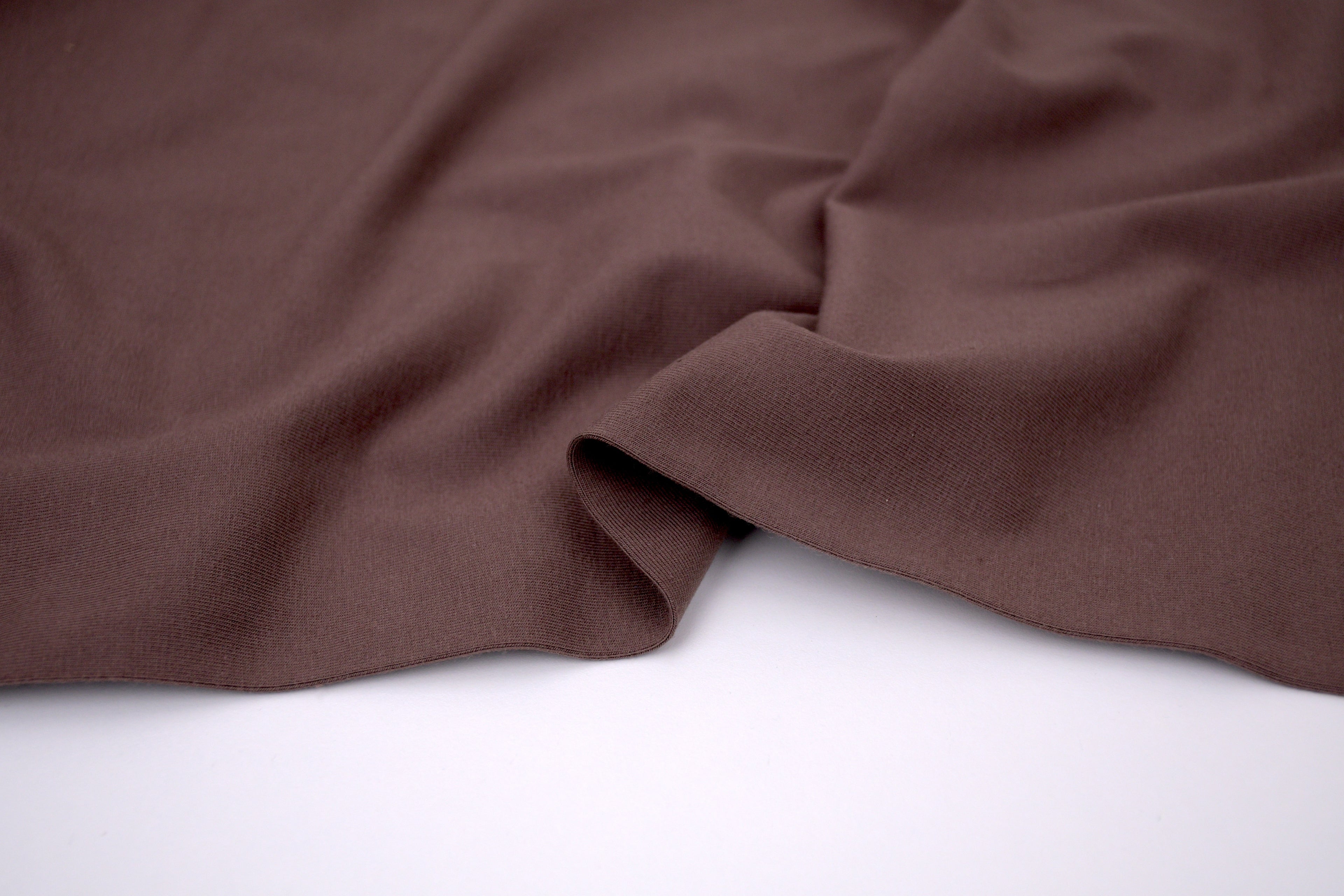 Single Jersey Knit Cotton Spandex Fabric - Espresso