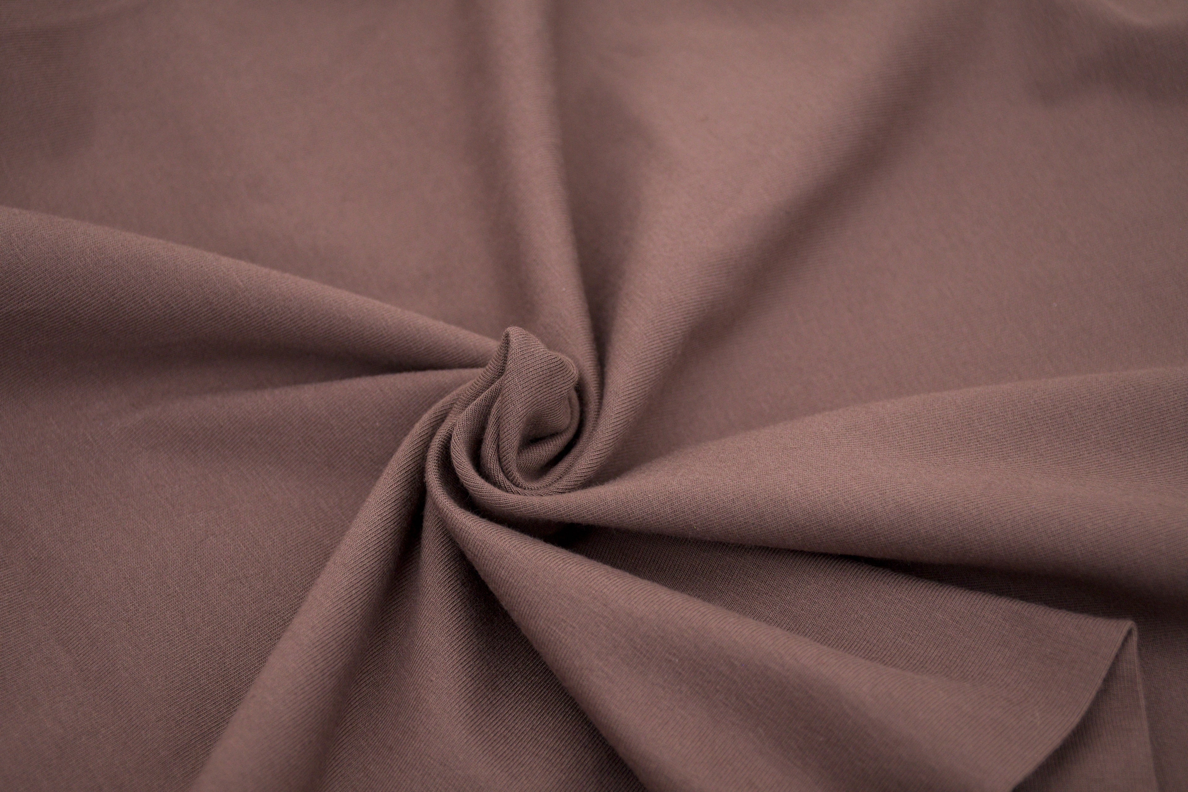 Single Jersey Knit Cotton Spandex Fabric - Espresso