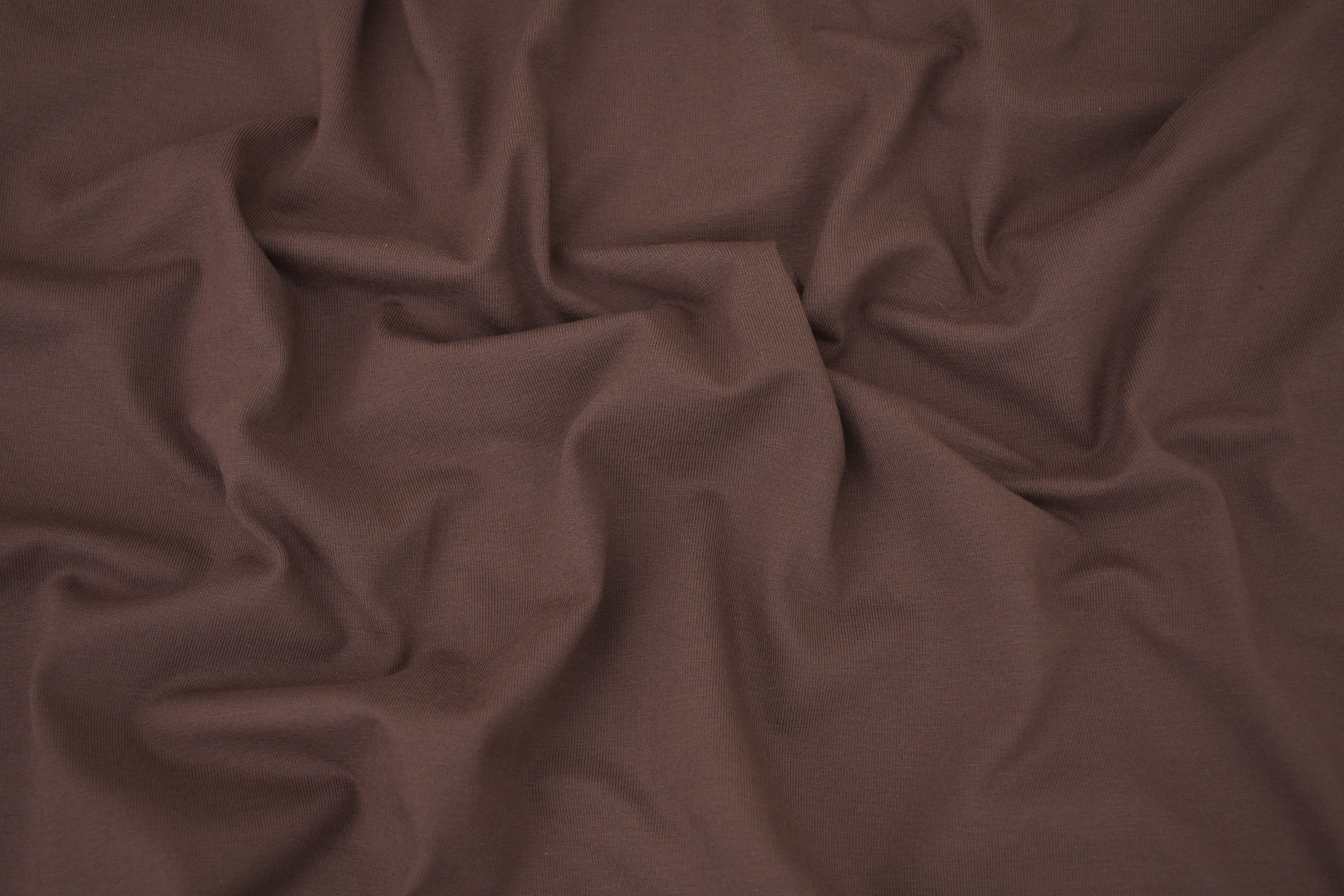 Single Jersey Knit Cotton Spandex Fabric - Espresso