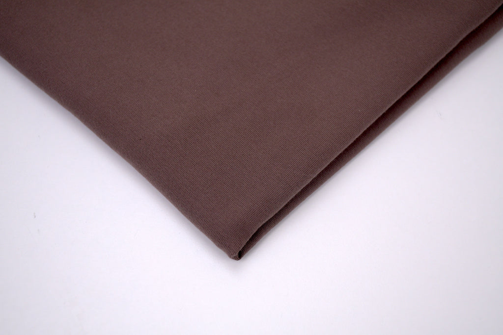 Single Jersey Knit Cotton Spandex Fabric - Espresso