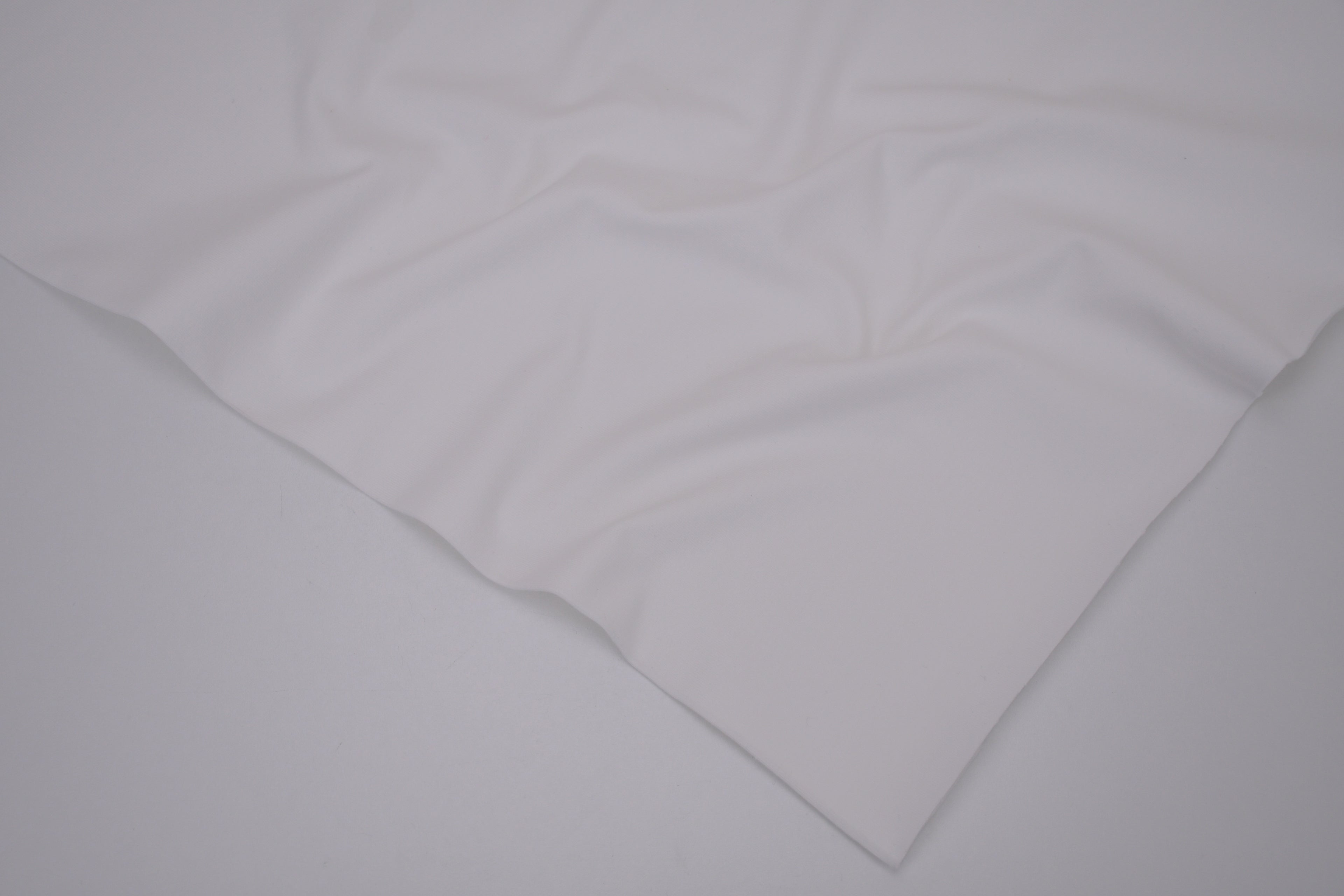 Single Jersey Knit Cotton Spandex Fabric - Off White