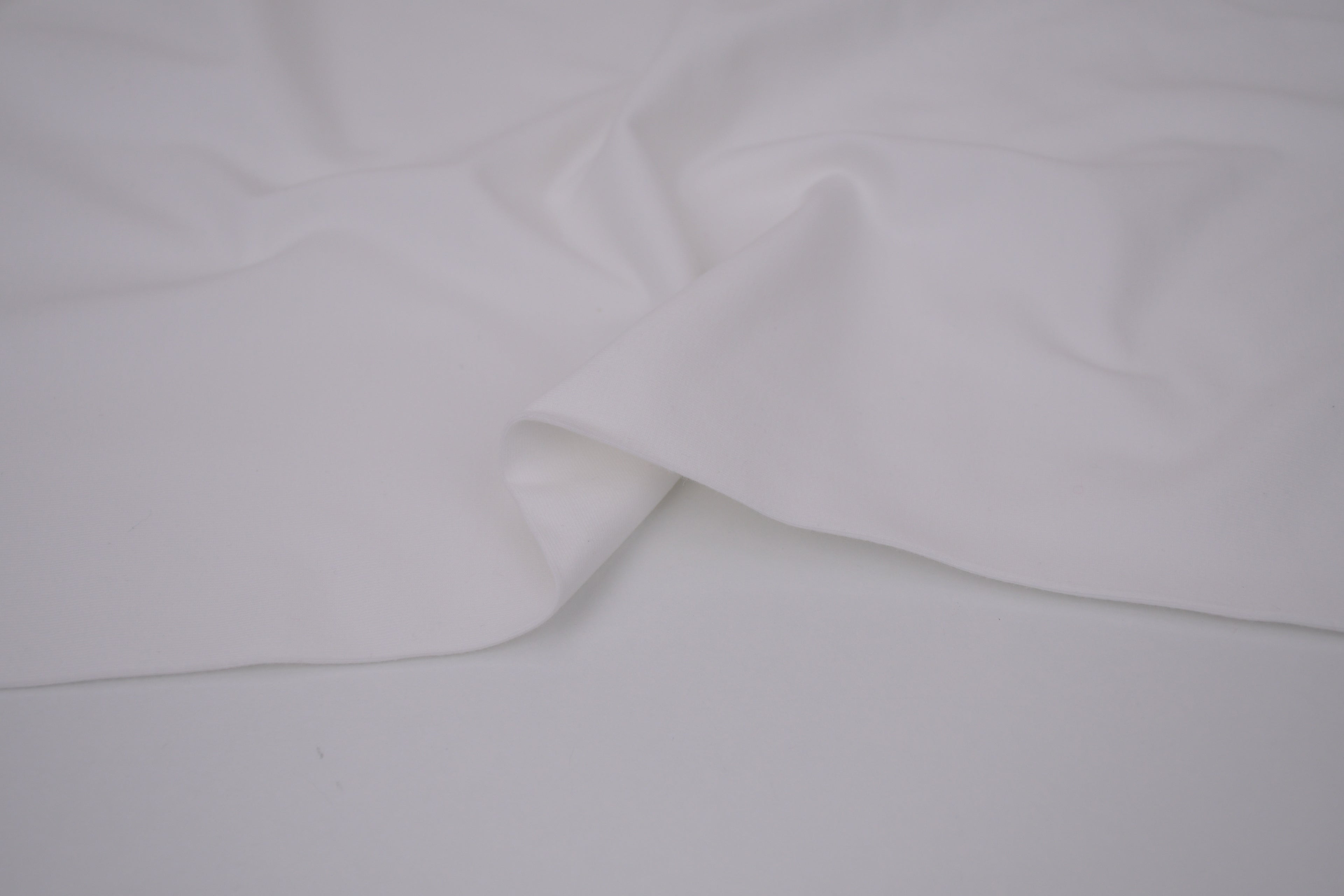 Single Jersey Knit Cotton Spandex Fabric - Off White