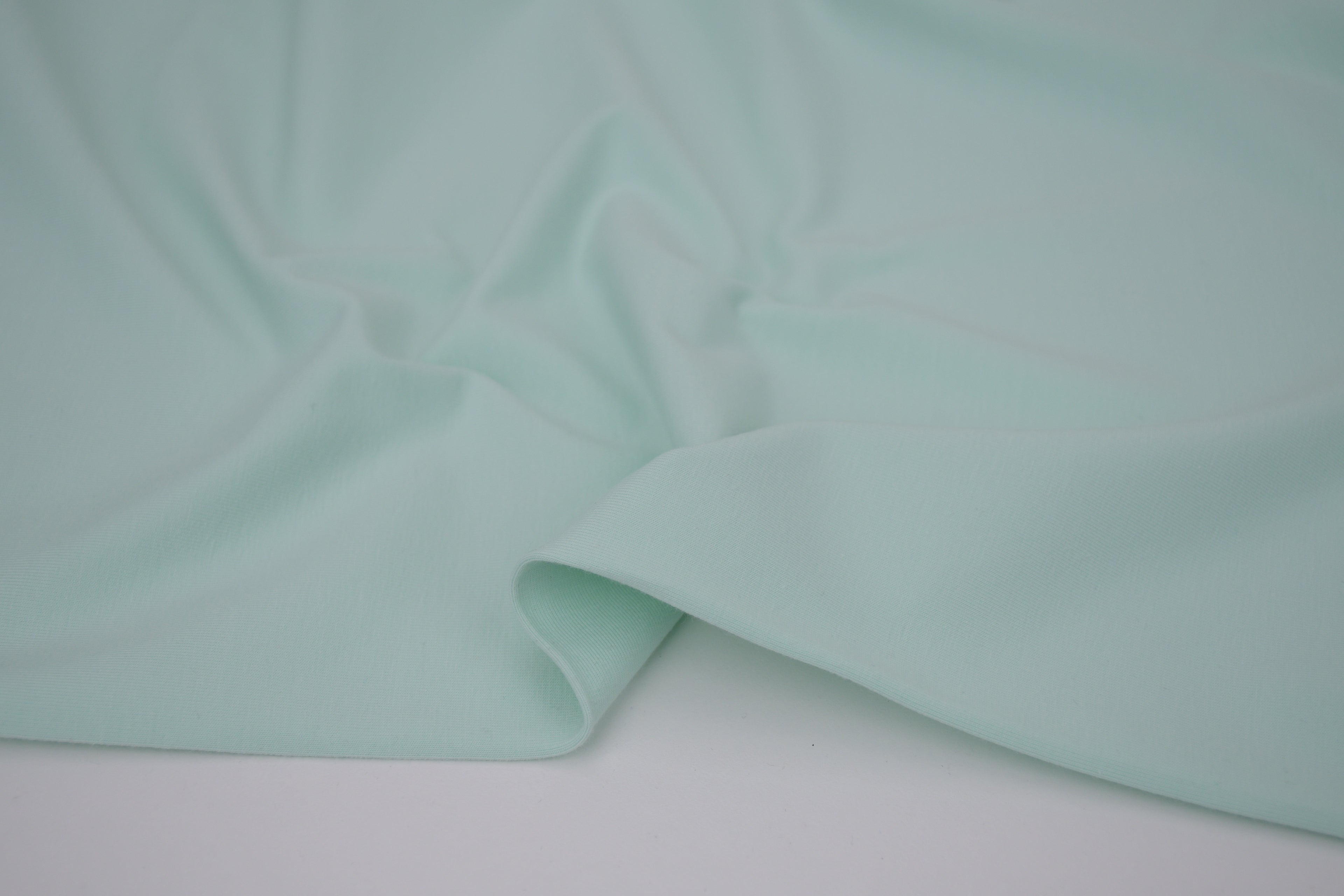 Single Jersey Knit Cotton Spandex Fabric - Aqua