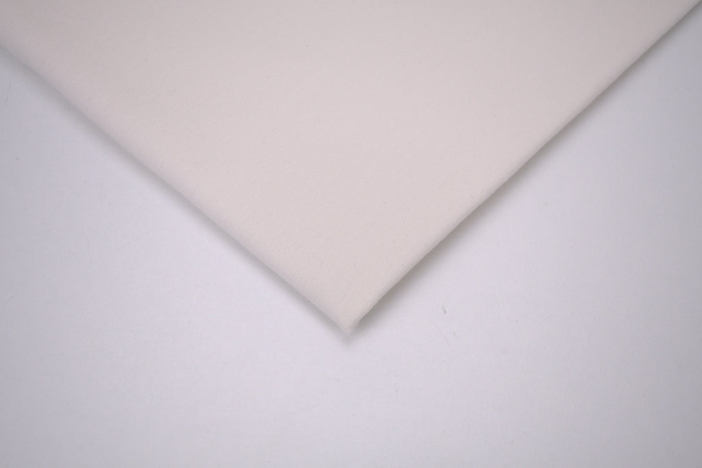 Single Jersey Knit Cotton Spandex Fabric - Natural