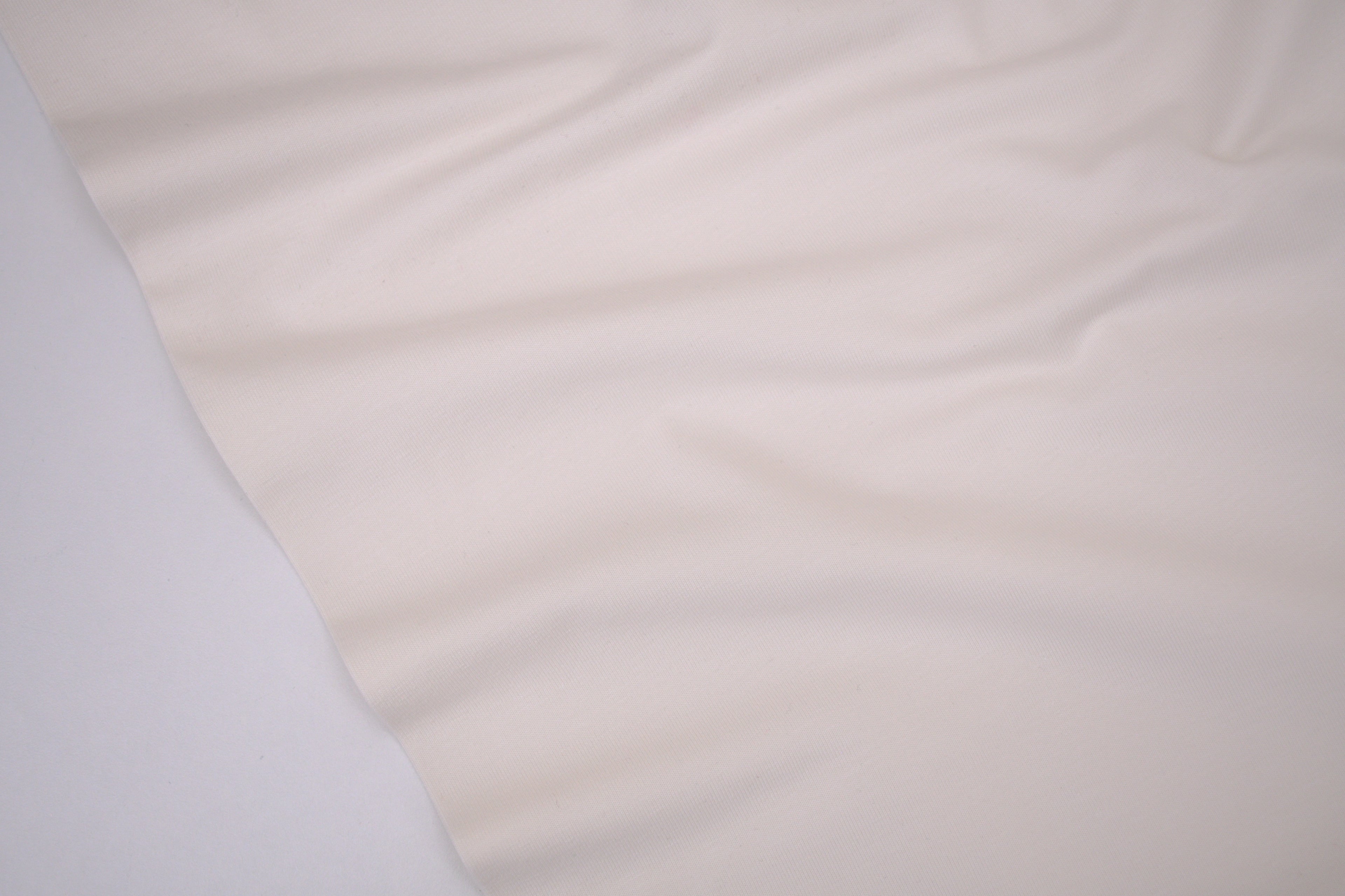 Single Jersey Knit Cotton Spandex Fabric - Natural