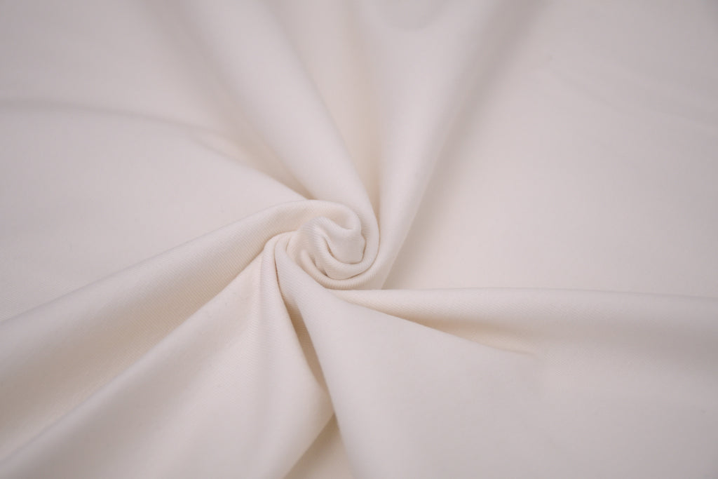 Single Jersey Knit Cotton Spandex Fabric - Natural