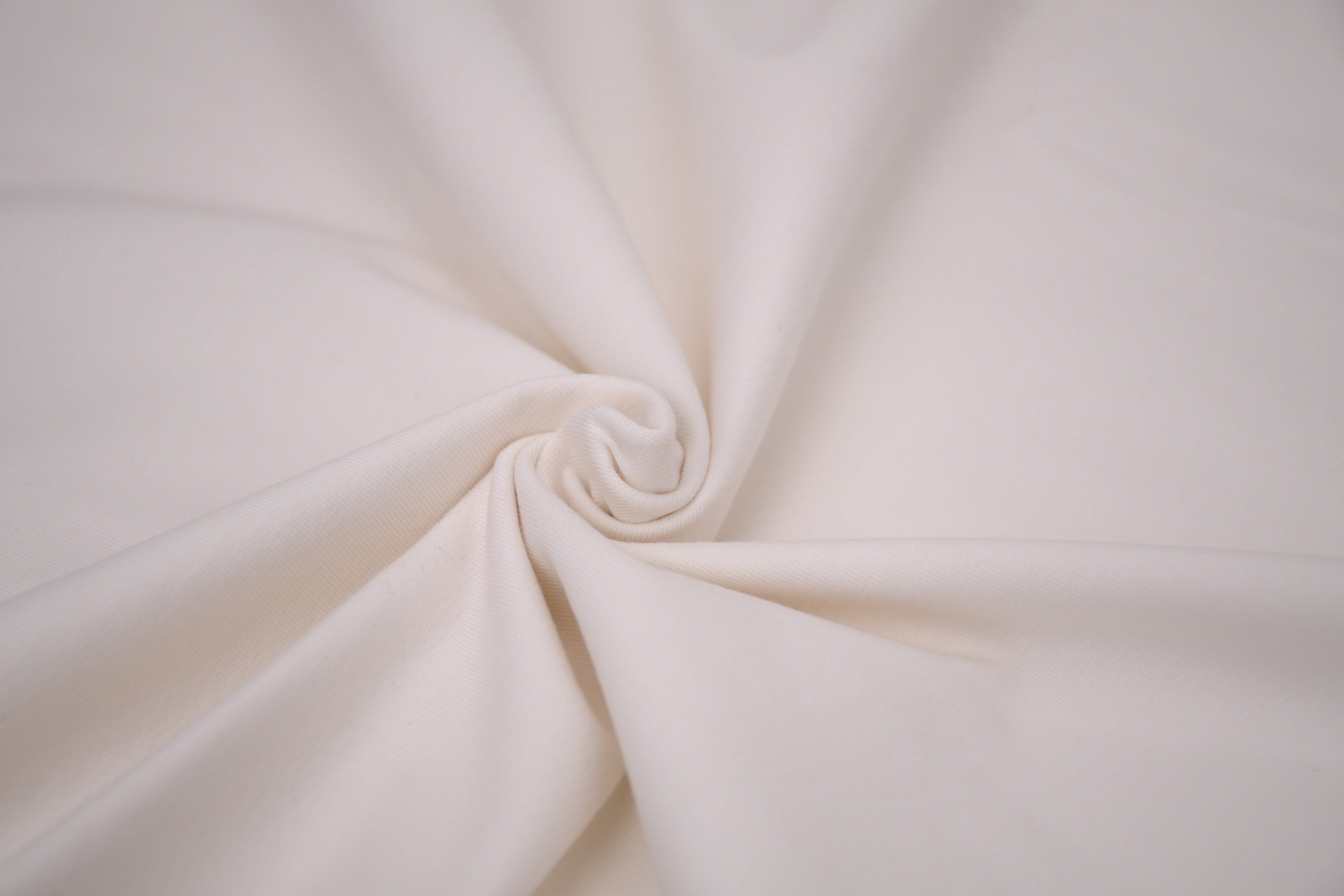 Single Jersey Knit Cotton Spandex Fabric - Natural